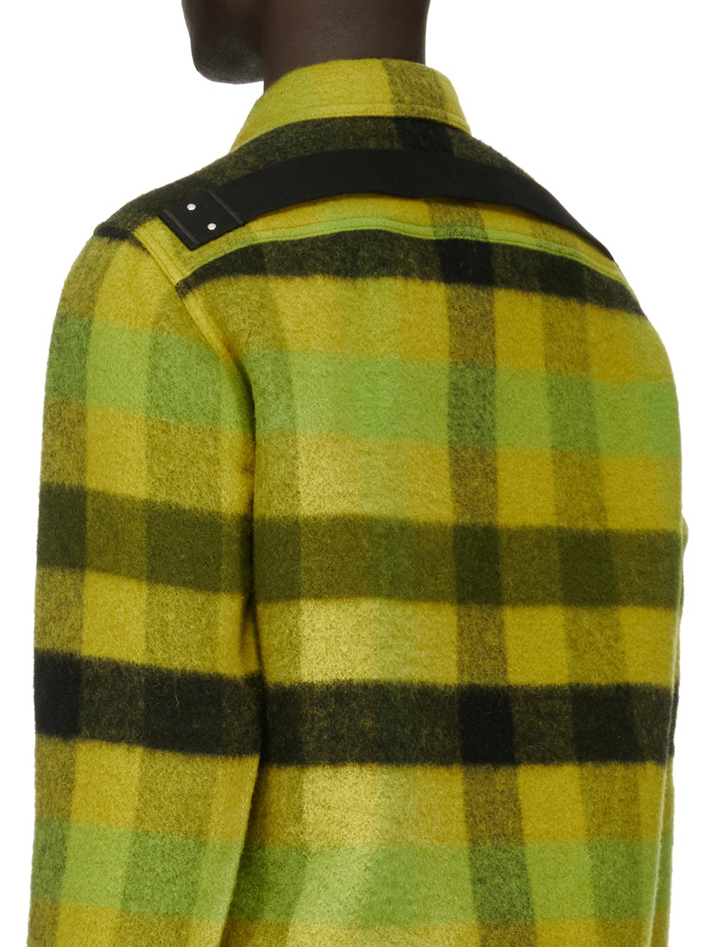 RICK OWENS FW23 LUXOR OUTERSHIRT IN ACID BOILED WOOL PLAID