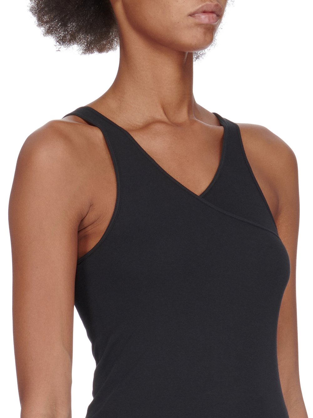 DRKSHDW FW23 LUXOR BASIC TANK CROPPED IN PALE GREEN LIGHTWEIGHT COTTON GAUZE JERSEY