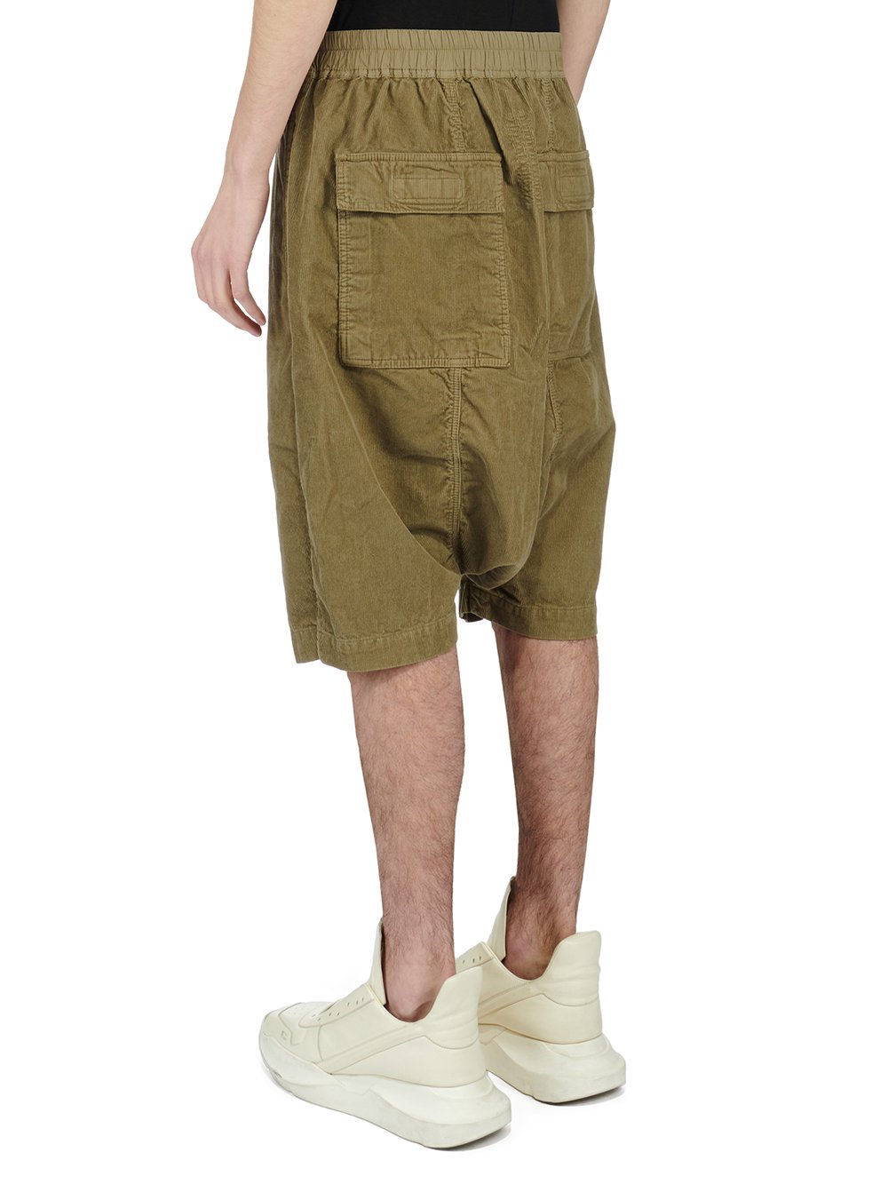 RICK OWENS FW23 LUXOR DRAWSTRING PODS IN PALE GREEN COTTON CORDUROY