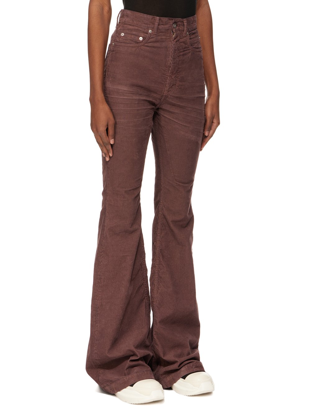 RICK OWENS FW23 LUXOR BOLAN BOOTCUT IN MAUVE COTTON CORDUROY