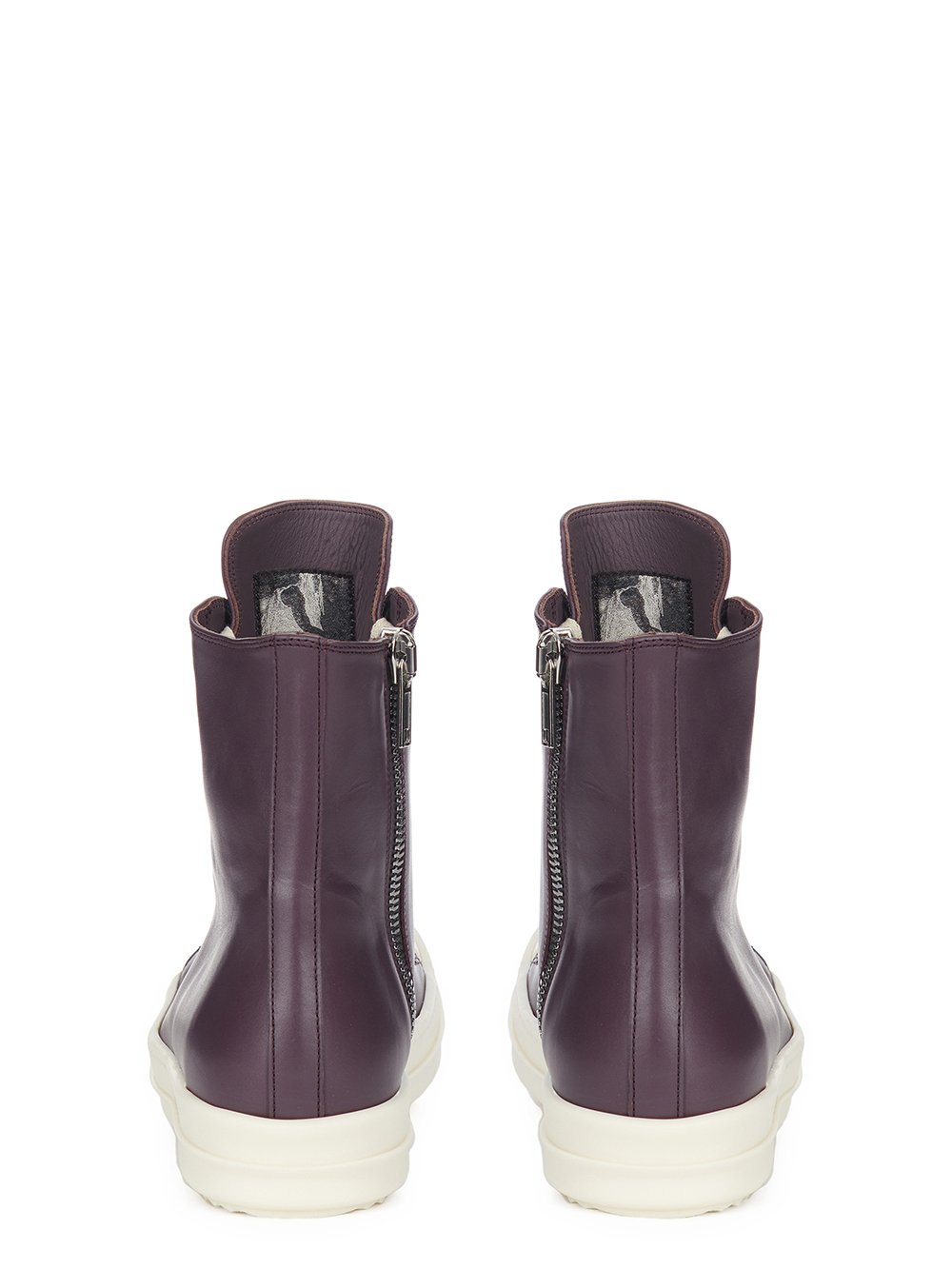 RICK OWENS FW23 LUXOR SNEAKERS IN AMETHYST AND MILK CORTINA GREASE CALF LEATHER