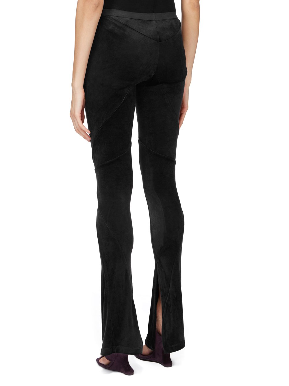 RICK OWENS FW23 LUXOR CARMEN PANTS IN BLACK VELVET JERSEY