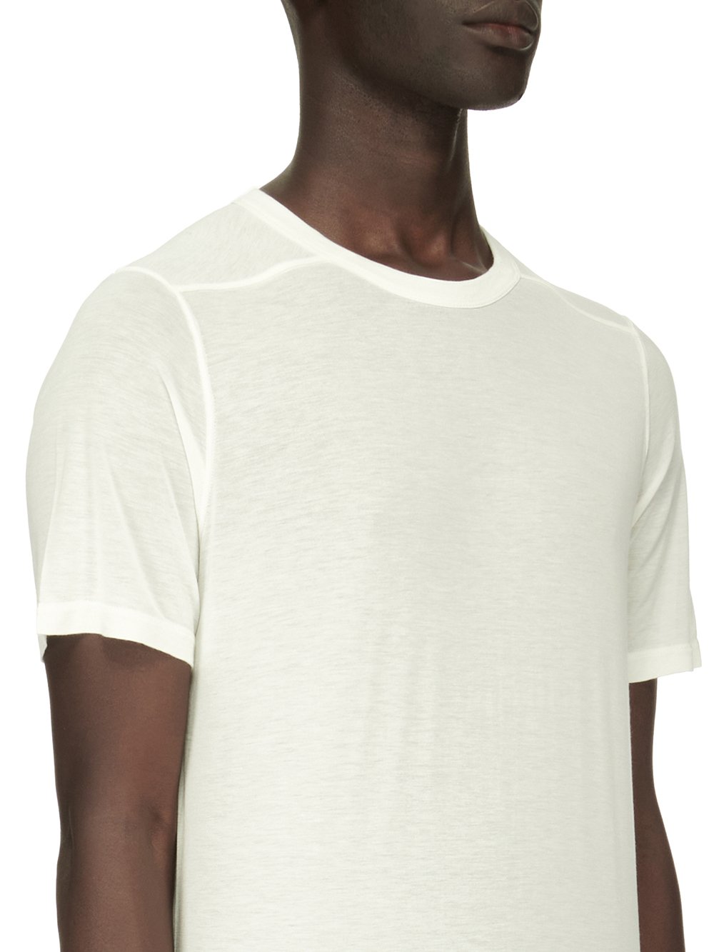 RICK OWENS FOREVER LEVEL T IN MILK VISCOSE SILK JERSEY