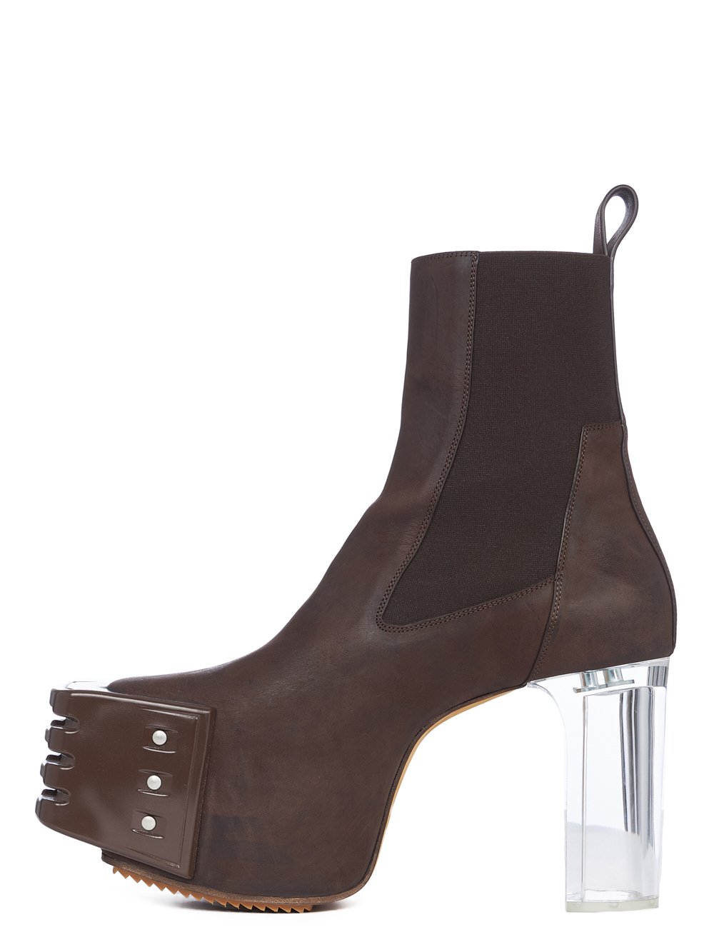 RICK OWENS FW23 LUXOR GRILLED PLATFORMS 45 IN BROWN GREYWOLF NUBUCK