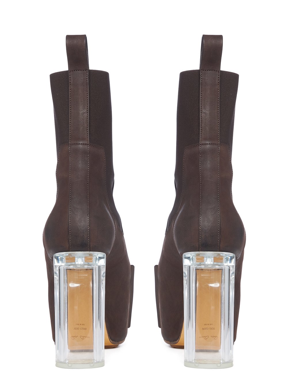 RICK OWENS FW23 LUXOR GRILLED PLATFORMS 45 IN BROWN GREYWOLF NUBUCK