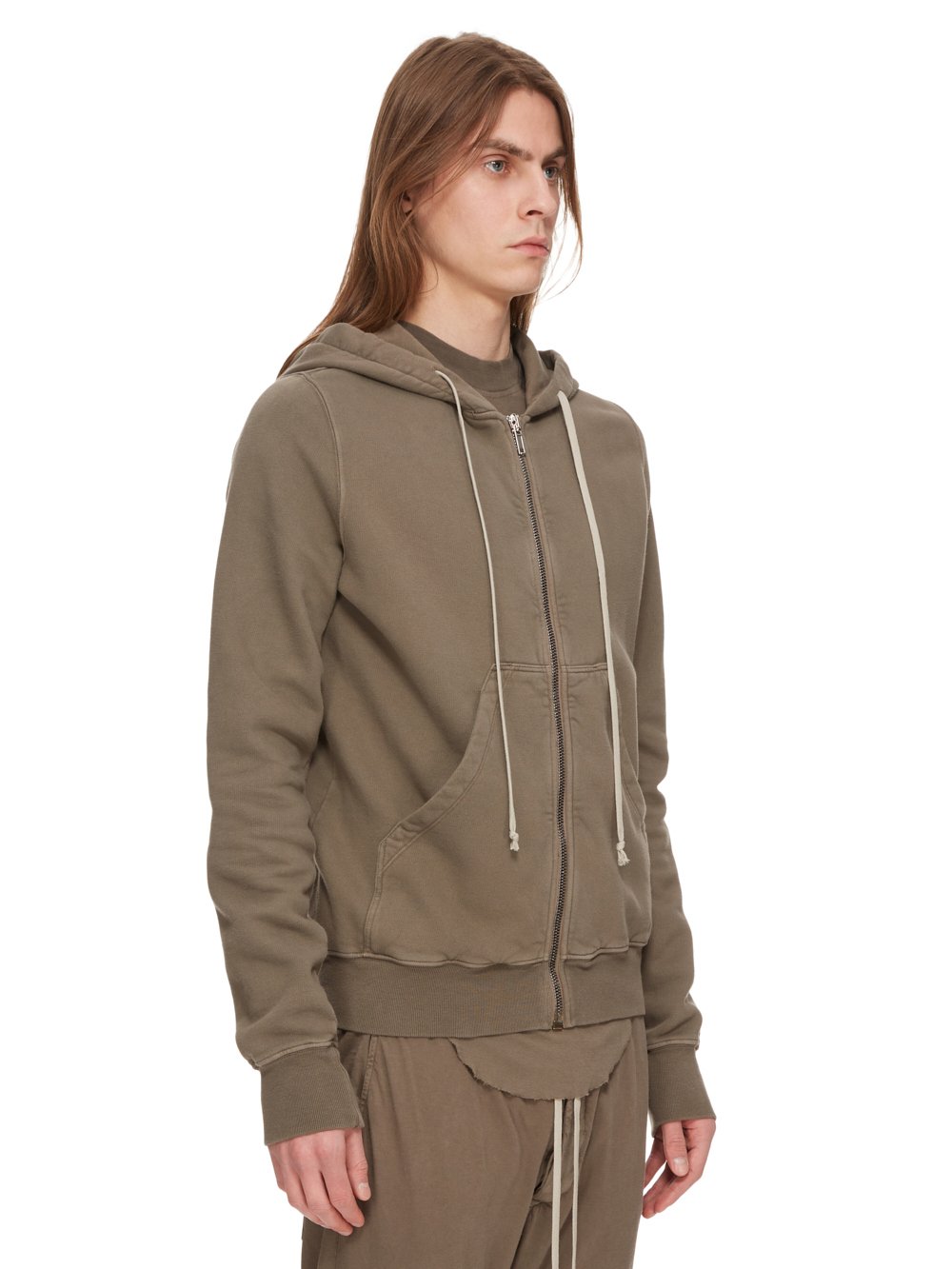 RICK OWENS FW23 LUXOR JASON'S HOODIE IN DUST AND PEARL FURKA HEAVY SWEATSHIRT 