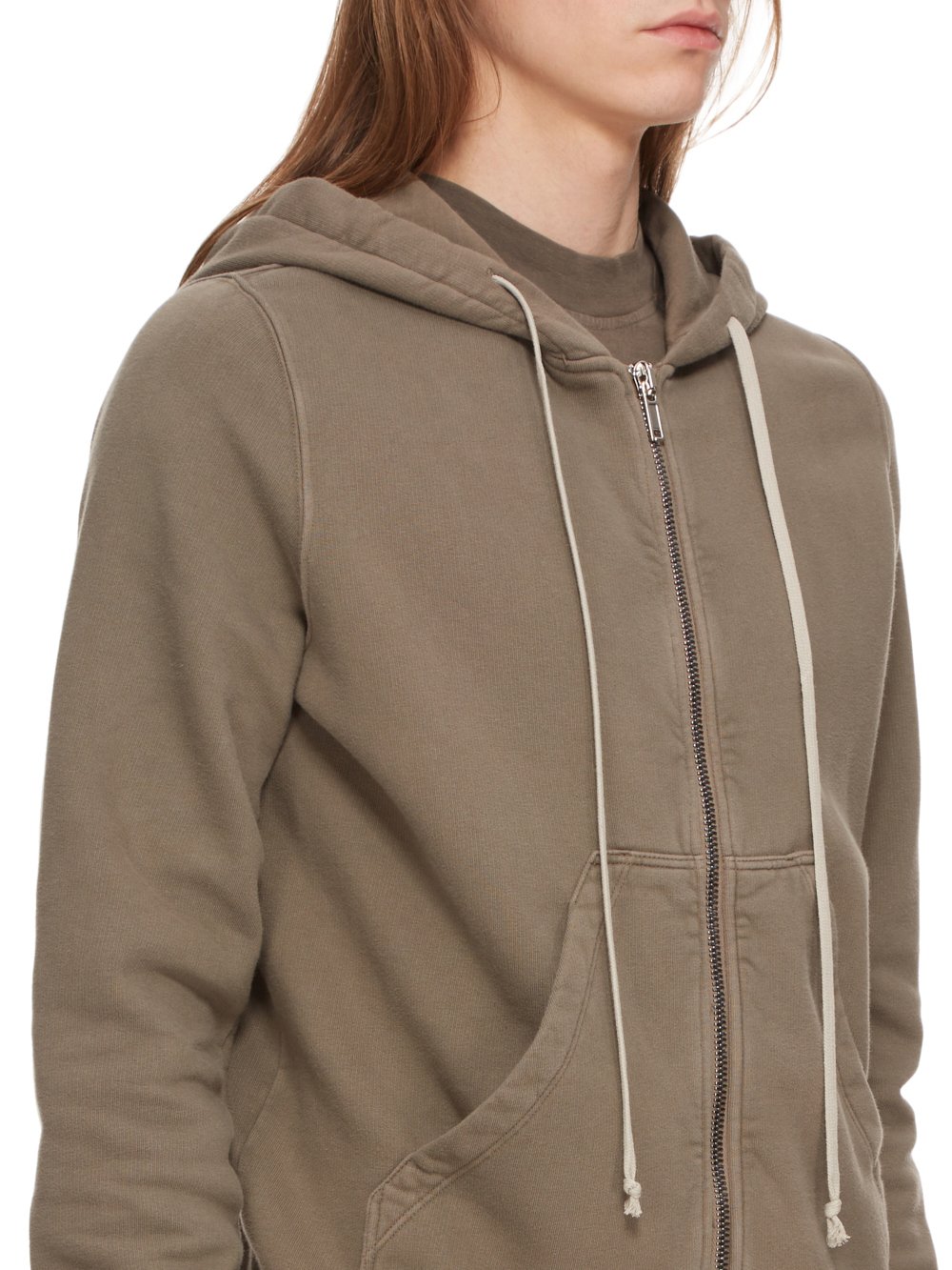 RICK OWENS FW23 LUXOR JASON'S HOODIE IN DUST AND PEARL FURKA HEAVY SWEATSHIRT 