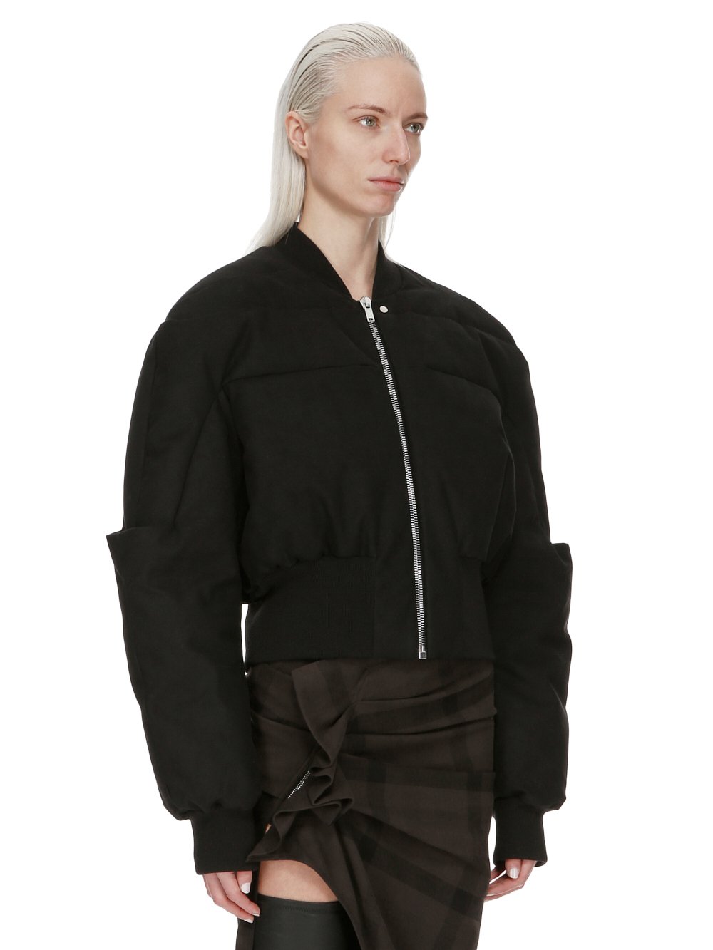 RICK OWENS FW23 LUXOR GIRDERED BOMBER CROPPED IN HEAVY MOLESKIN