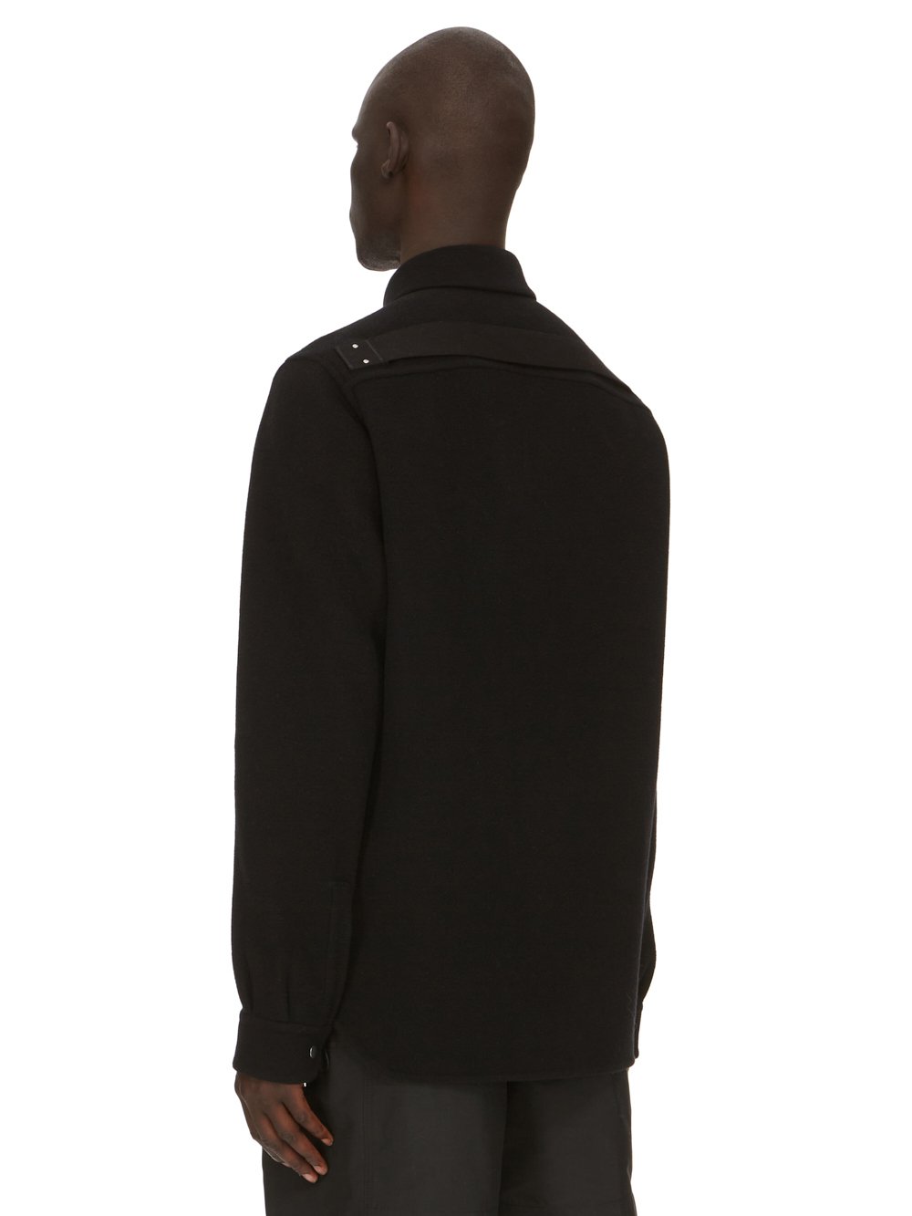 RICK OWENS FW23 LUXOR OUTERSHIRT IN BLACK DOUBLE CASHMERE