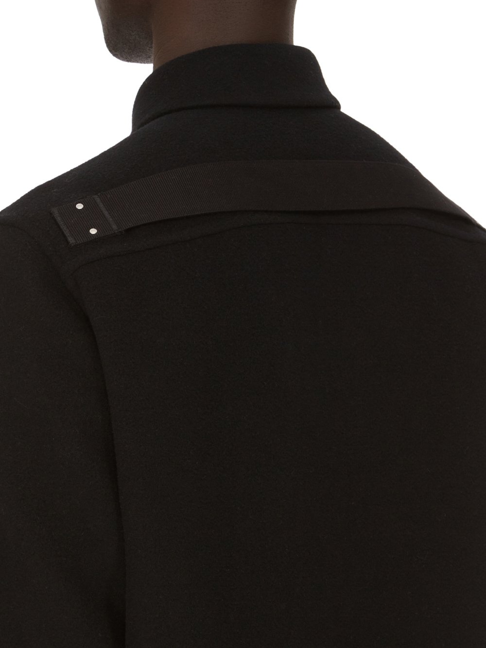 RICK OWENS FW23 LUXOR OUTERSHIRT IN BLACK DOUBLE CASHMERE