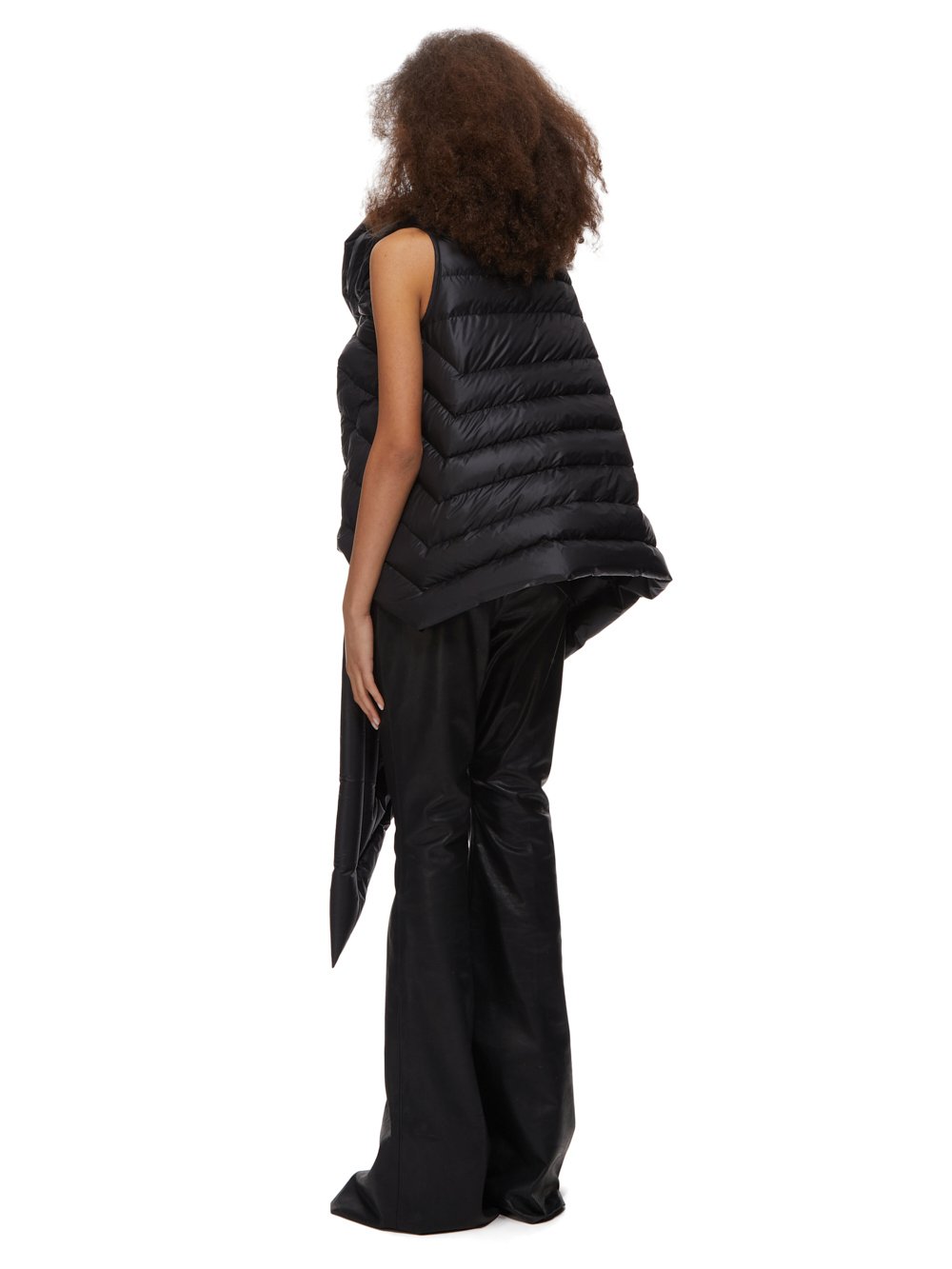 RICK OWENS FW23 LUXOR GLEAM VEST IN  BLACK RECYCLED NYLON