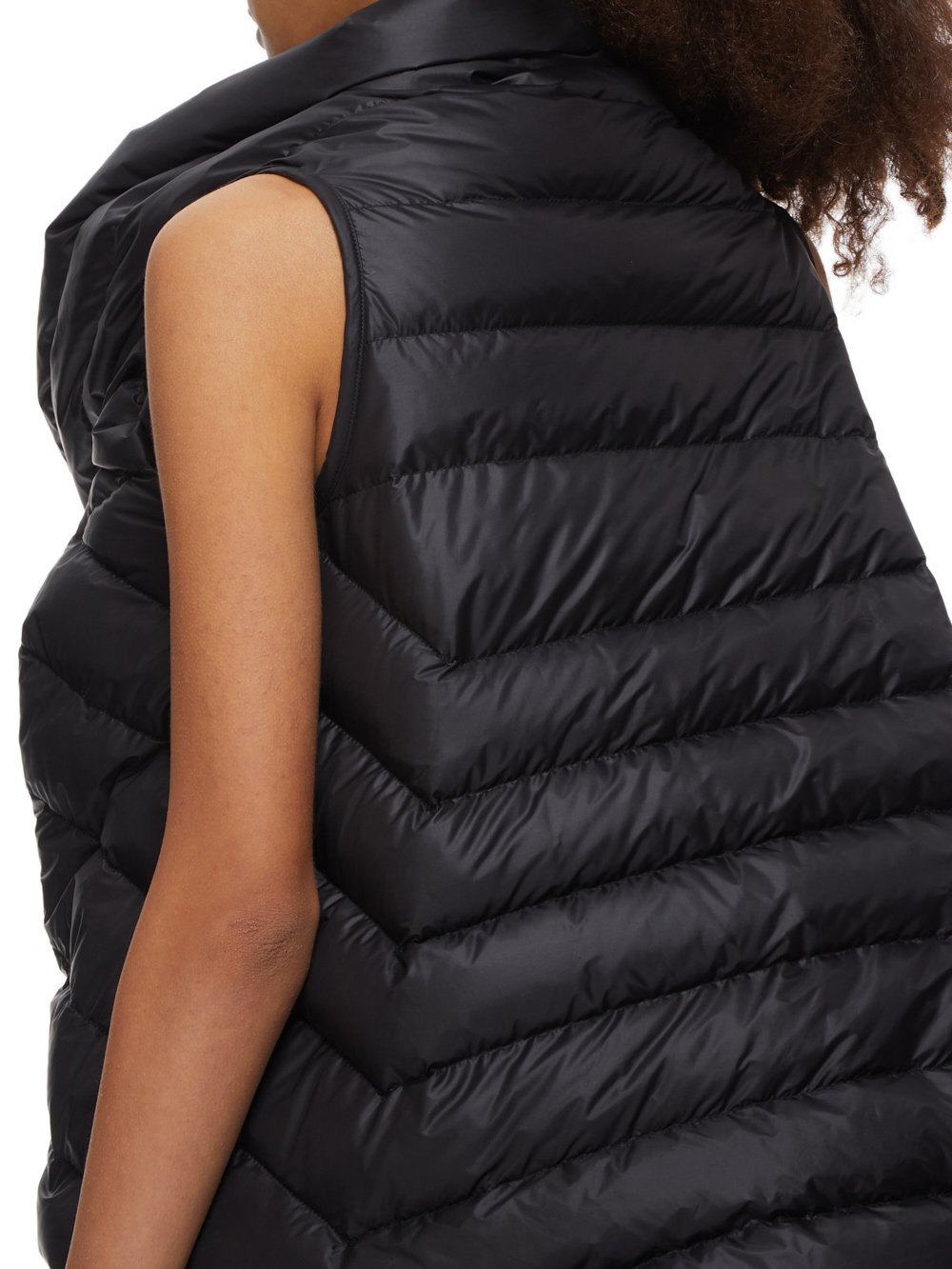 RICK OWENS FW23 LUXOR GLEAM VEST IN  BLACK RECYCLED NYLON