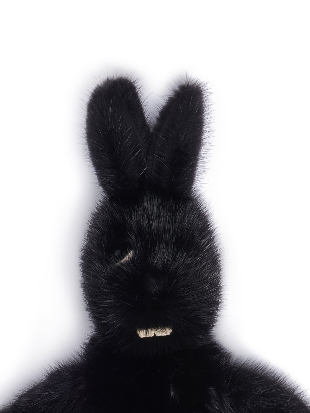 RICK OWENS HUN BUNNY IN BLACK MINK FUR 