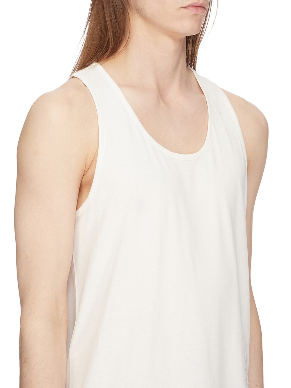 CHAMPION X RICK OWENS BASKETBALL TANK IN MILK WHITE MEDIUM WEIGHT COTTON JERSEY 