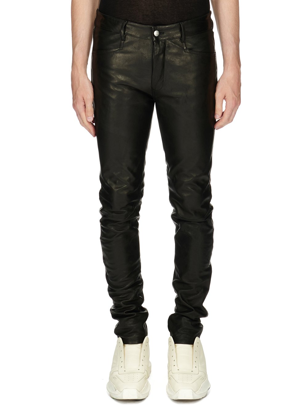 RICK OWENS FW23 LUXOR TYRONE JEANS IN  BLACK VEG NAPPA LAMB