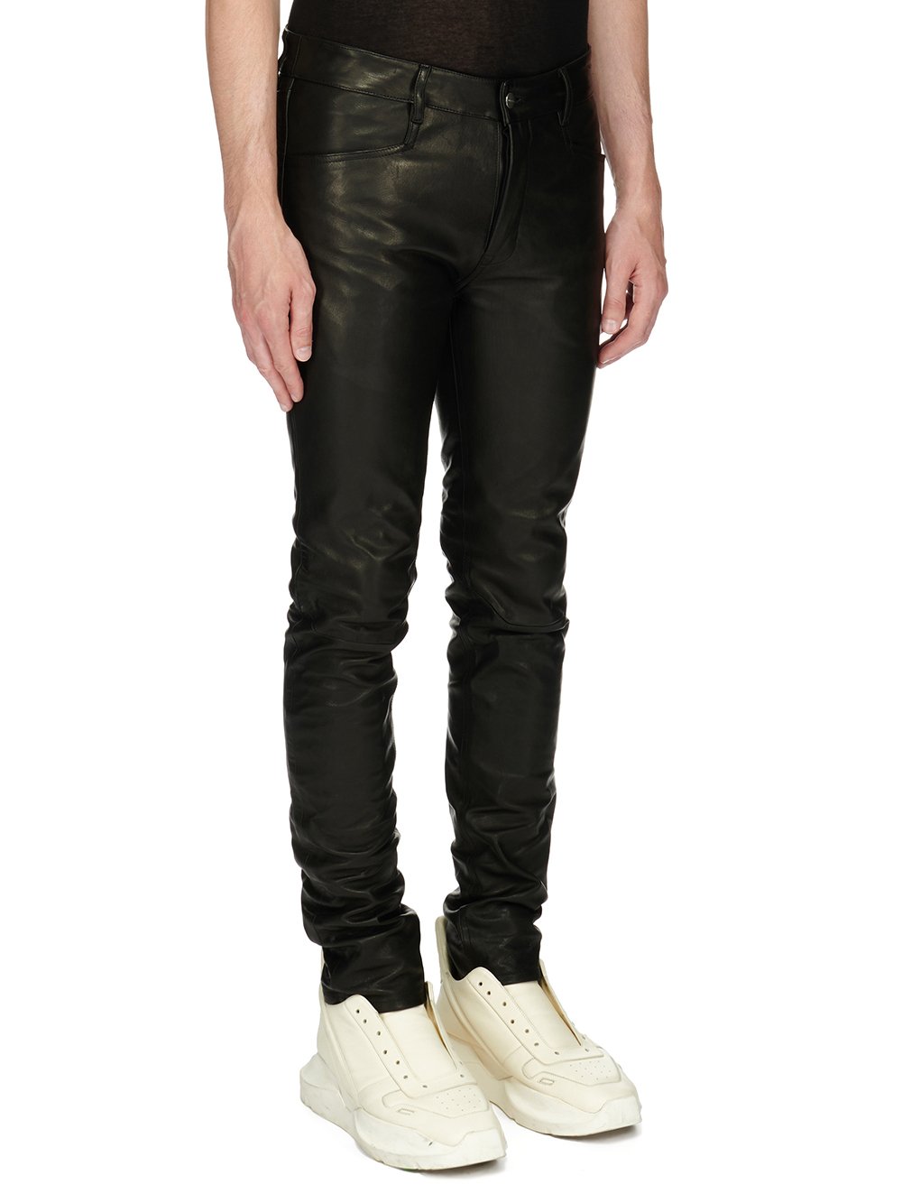 RICK OWENS FW23 LUXOR TYRONE JEANS IN  BLACK VEG NAPPA LAMB