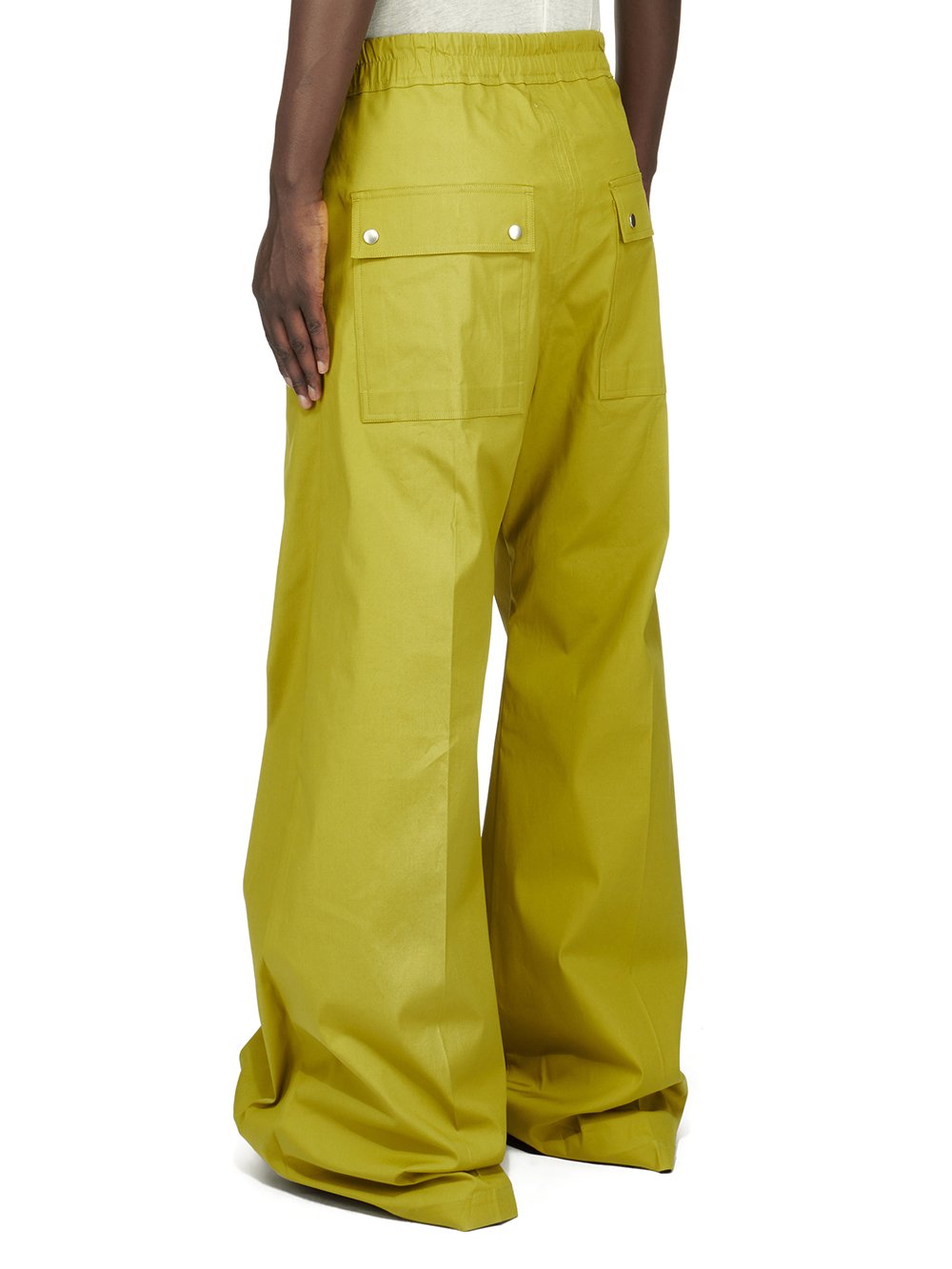 RICK OWENS FW23 LUXOR BELA PANTS IN ACID YELLOW HEAVY COTTON POPLIN