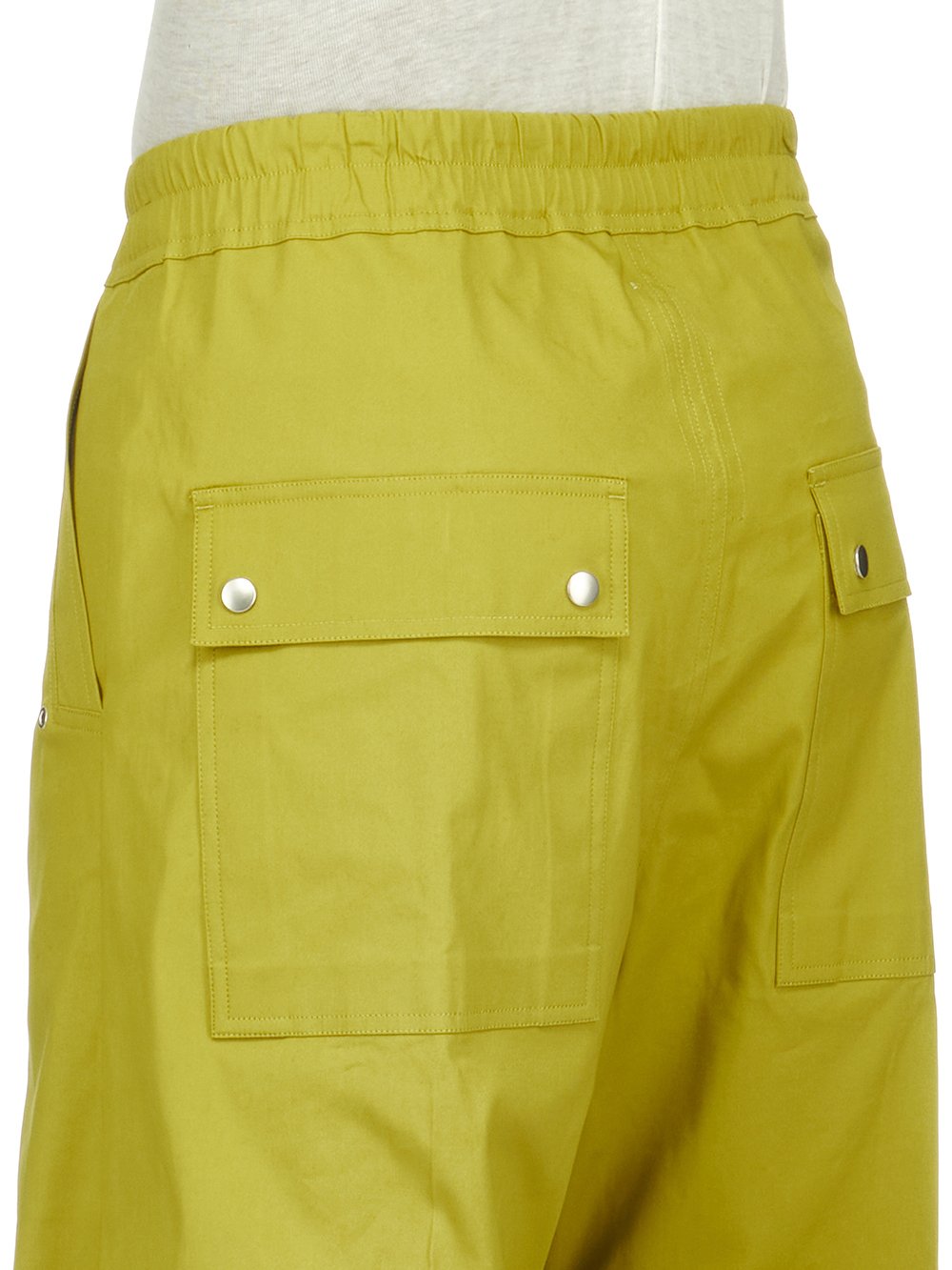 RICK OWENS FW23 LUXOR BELA PANTS IN ACID YELLOW HEAVY COTTON POPLIN