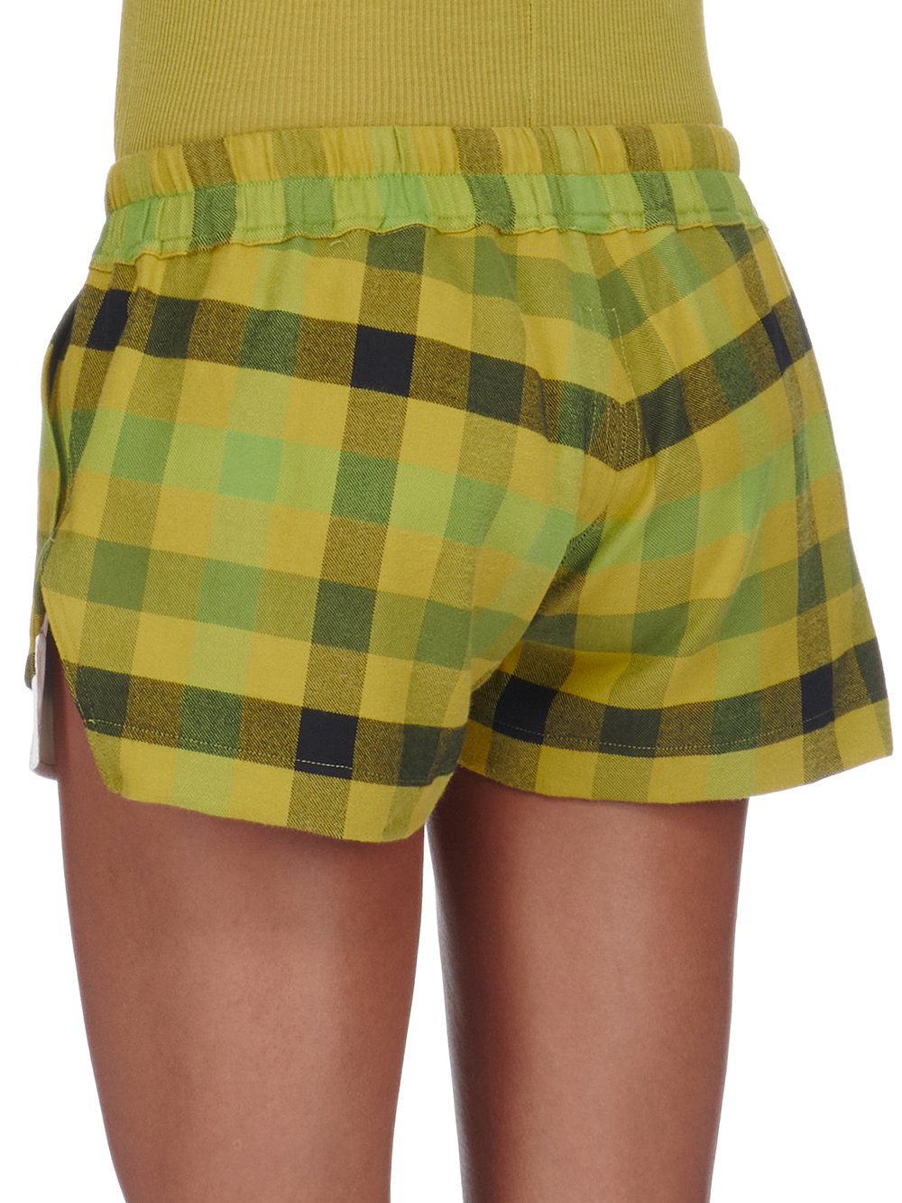 RICK OWENS FW23 LUXOR FOG BOXERS IN ACID COTTON PLAID