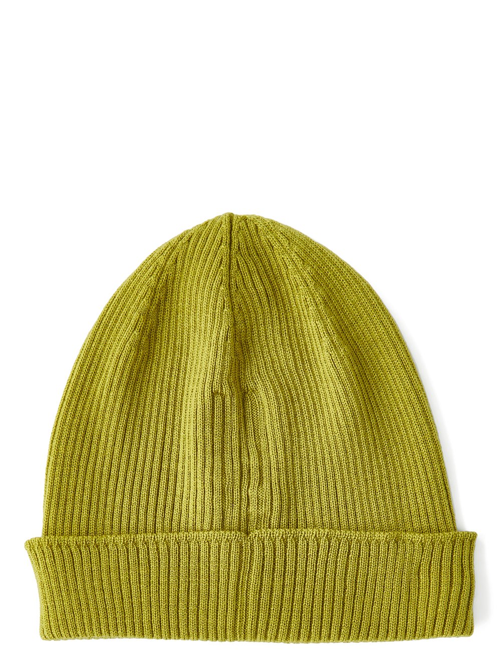 RICK OWENS FW23 LUXOR HAT IN ACID YELLOW LIGHTWEIGHT RIBBED KNIT