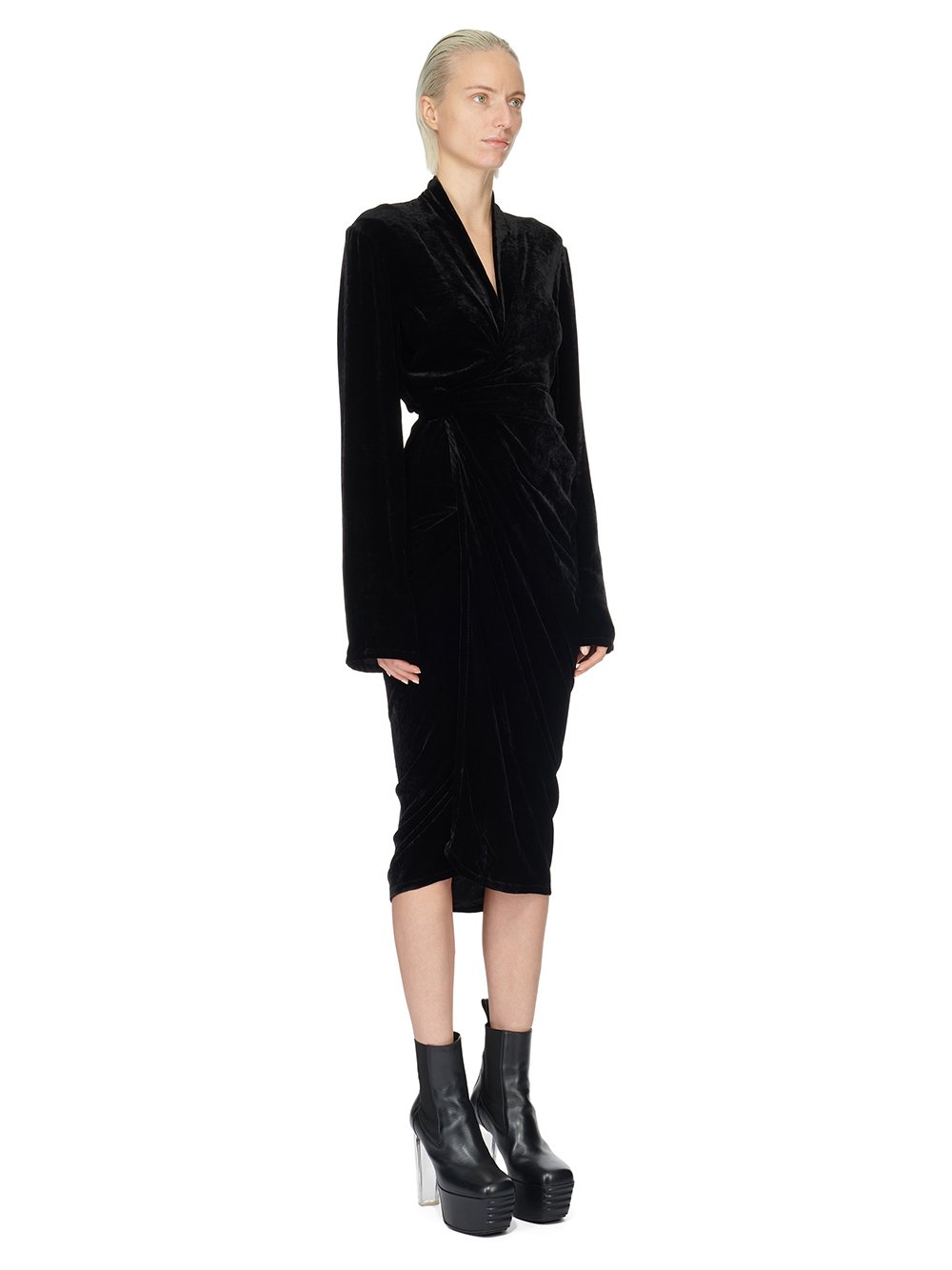 RICK OWENS FW23 LUXOR JUMBO ARROWHEAD GOWN IN BLACK VELVET