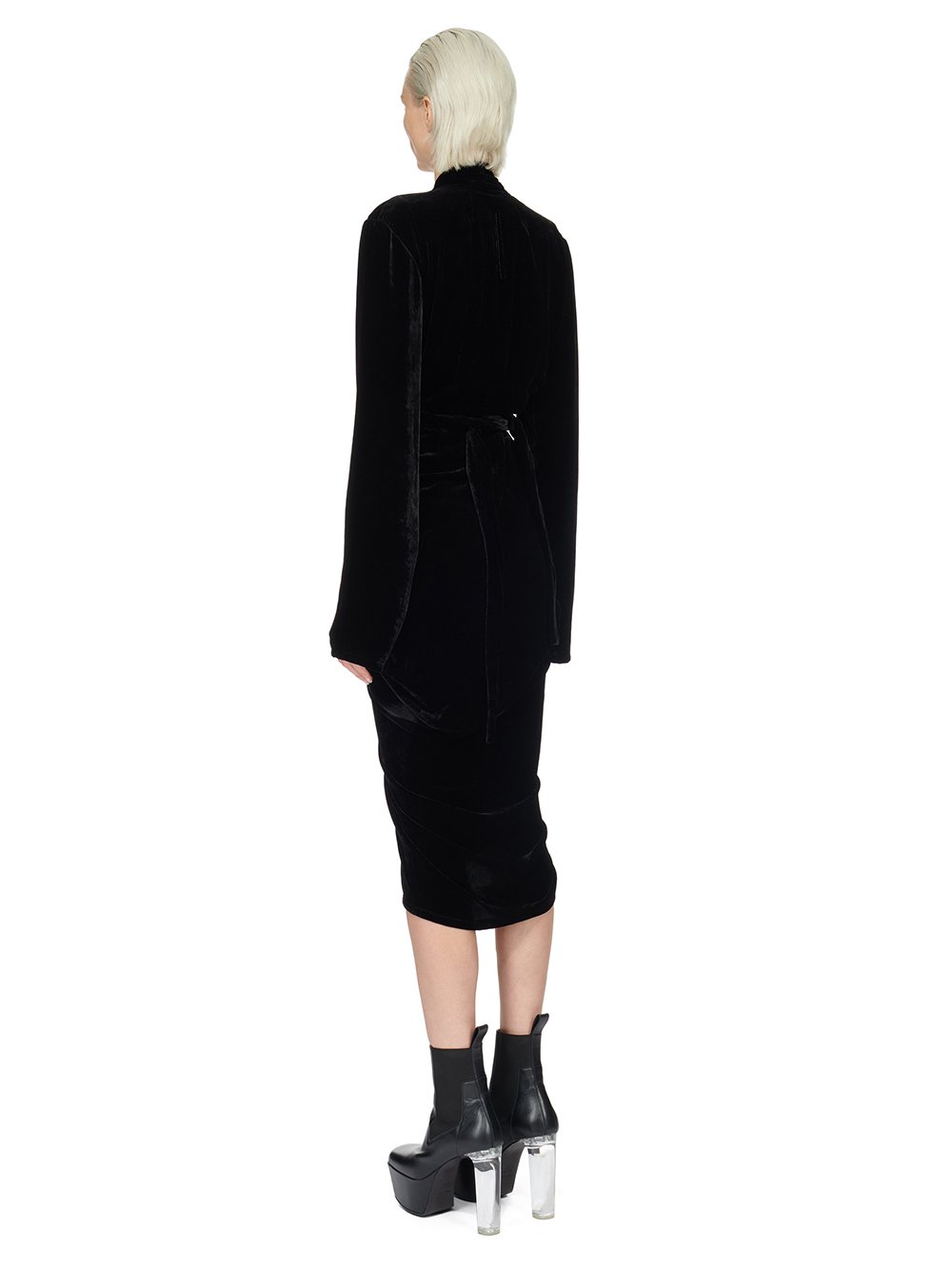 RICK OWENS FW23 LUXOR JUMBO ARROWHEAD GOWN IN BLACK VELVET