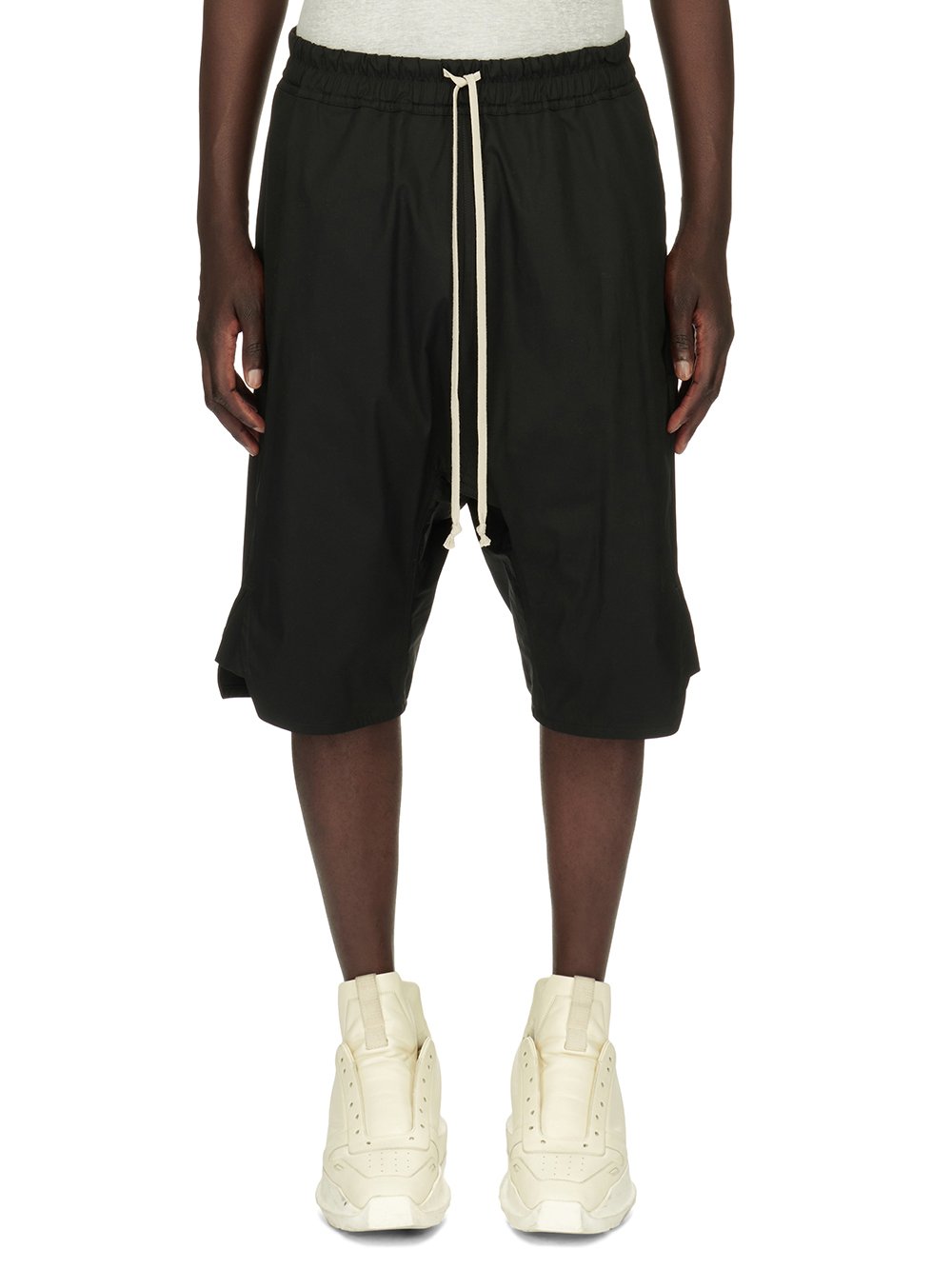 RICK OWENS FW23 LUXOR BASKET SWINGER IN  BLACK HEAVY COTTON POPLIN