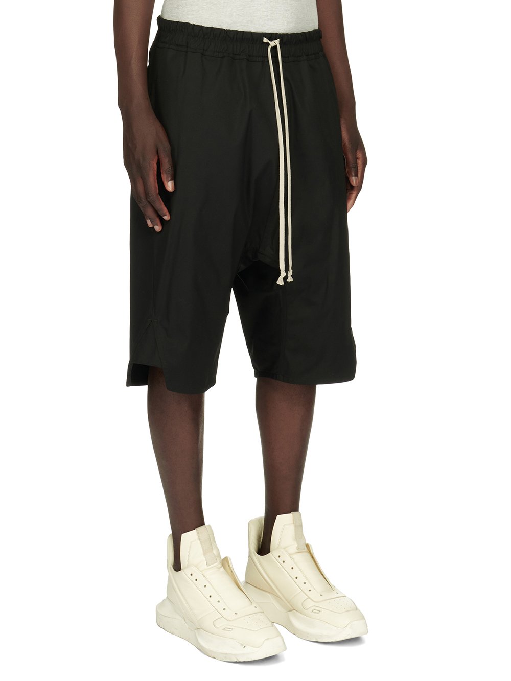 RICK OWENS FW23 LUXOR BASKET SWINGER IN  BLACK HEAVY COTTON POPLIN