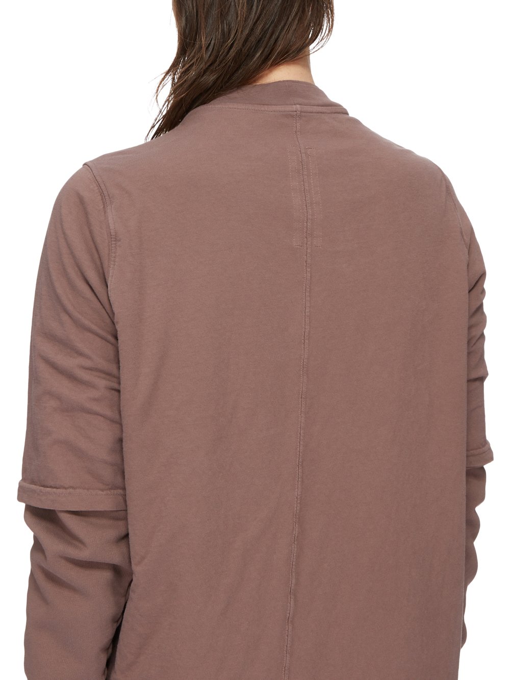 RICK OWENS FW23 LUXOR HUSTLER T IN MAUVE MEDIUM WEIGHT COTTON JERSEY AND FURKA HEAVY SWEATSHIRT