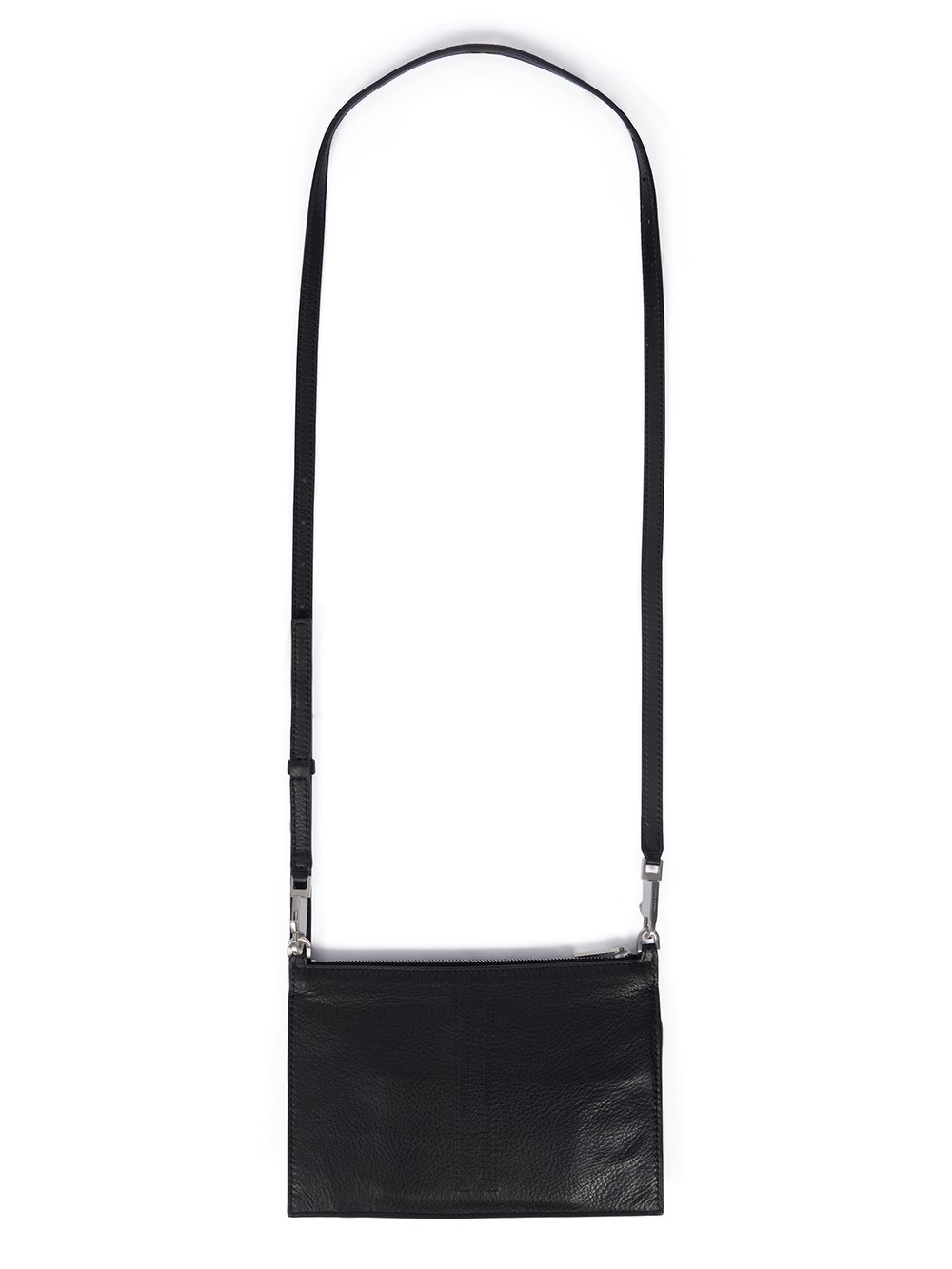 RICK OWENS FW23 LUXOR CLUB POUCH IN BLACK SOFT GRAIN COW LEATHER