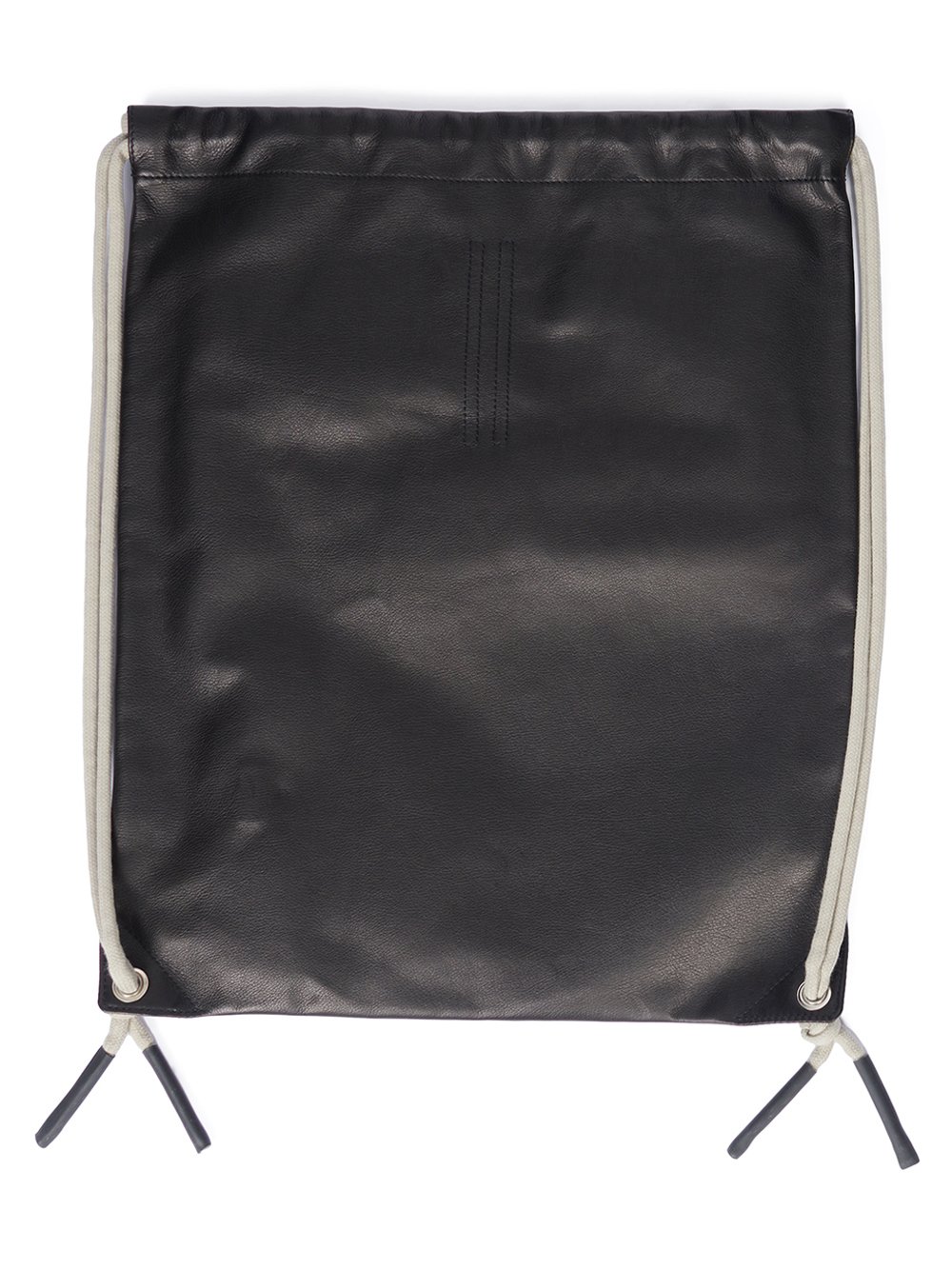 RICK OWENS FW23 LUXOR DRAWSTRING BACKPACK IN BLACK AND PEARL SOFT GRAIN COW LEATHER