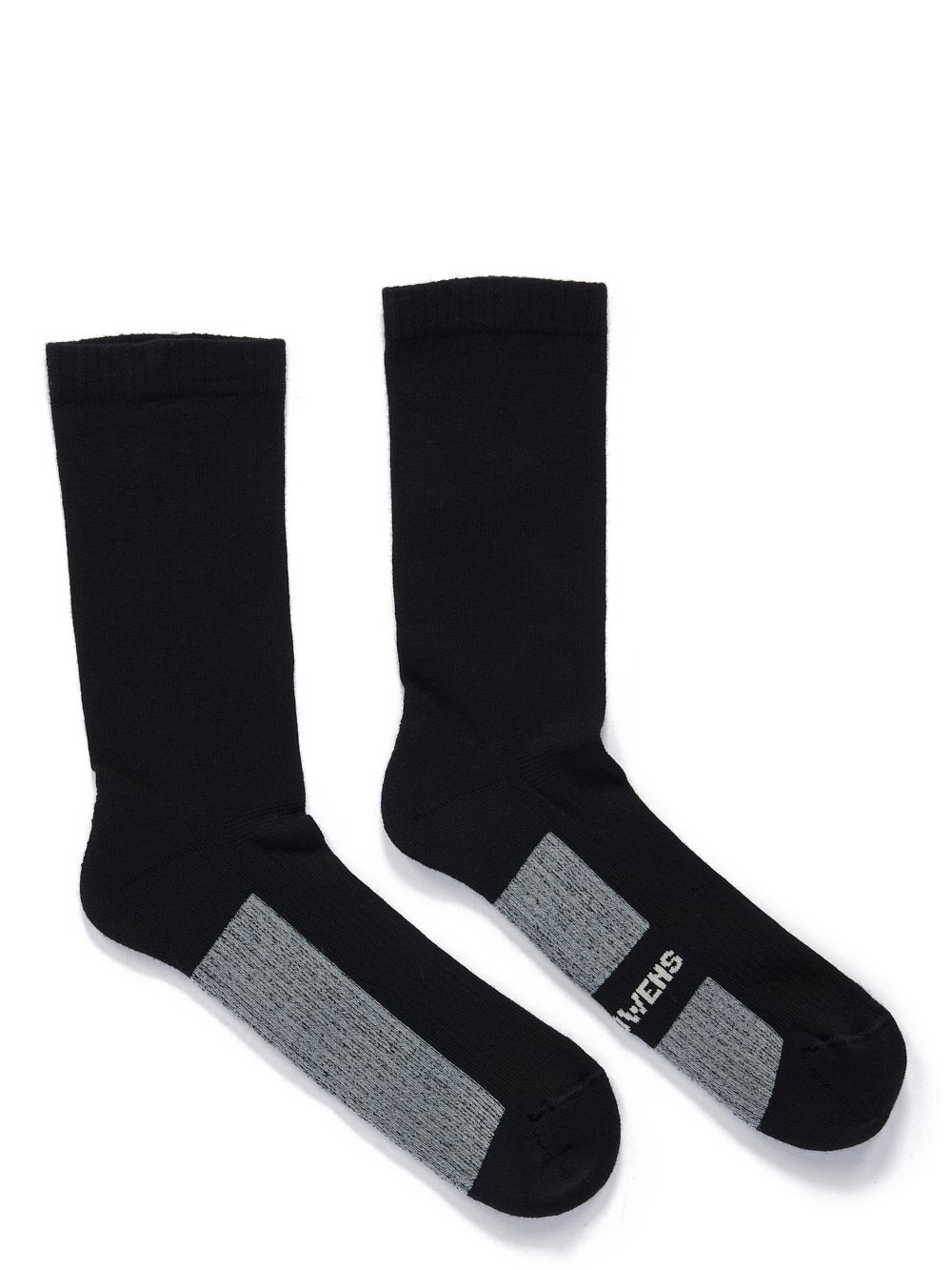 RICK OWENS FW23 LUXOR GLITTER SOCKS IN BLACK AND PEARL COTTON KNIT