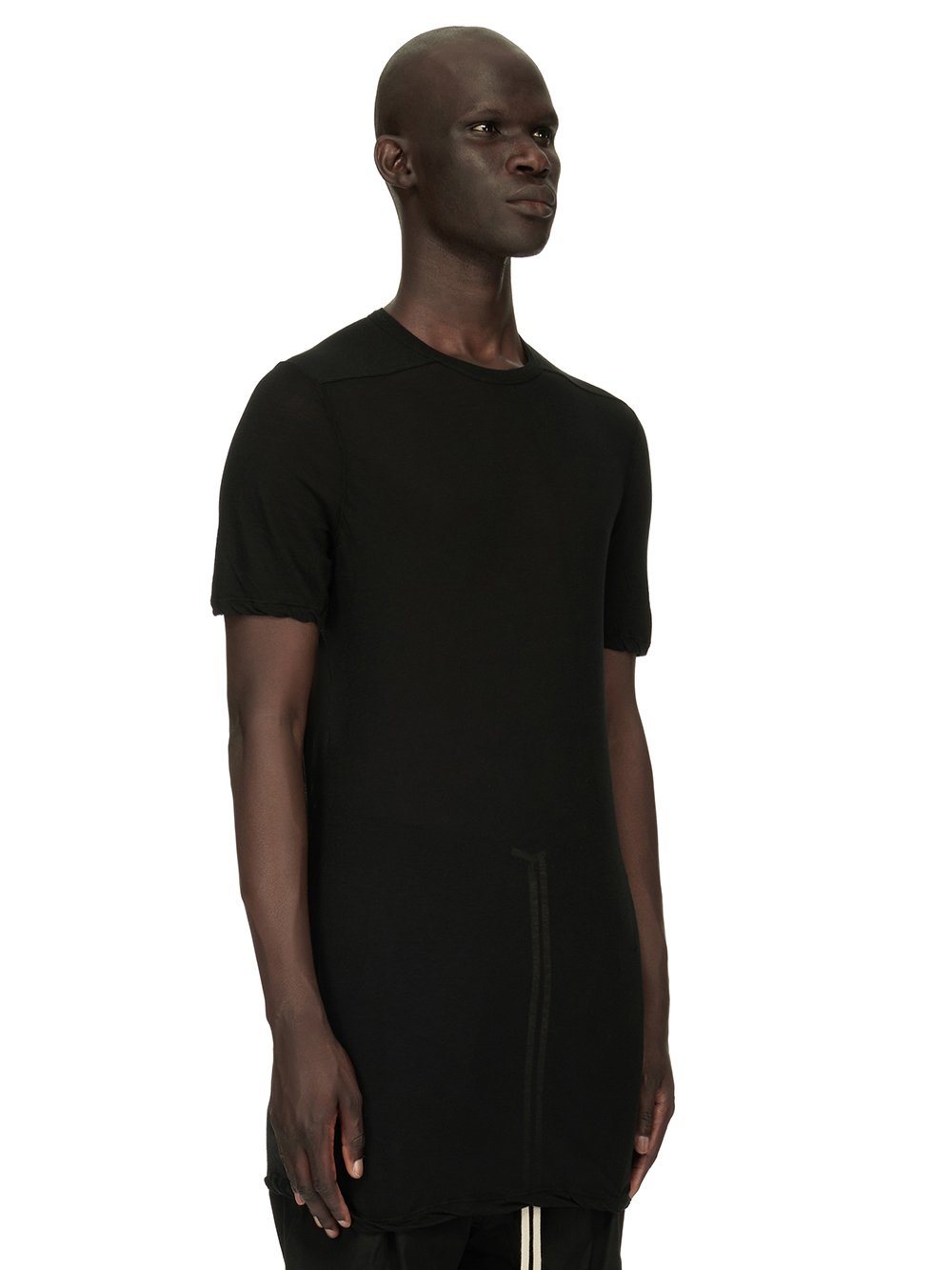 RICK OWENS FOREVER LEVEL T IN BLACK UNSTABLE COTTON