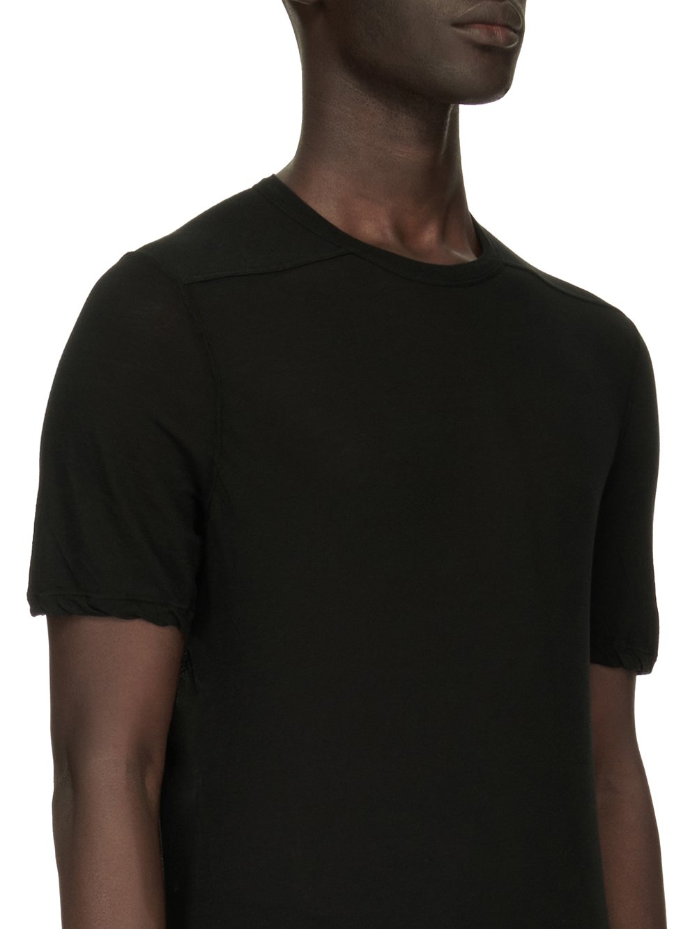 RICK OWENS FOREVER LEVEL T IN BLACK UNSTABLE COTTON