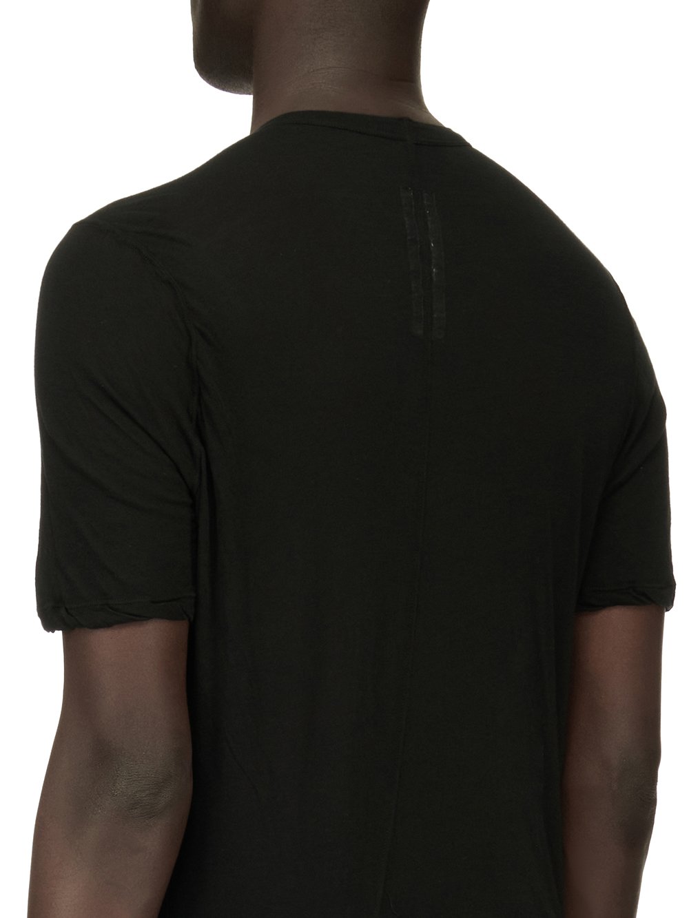 RICK OWENS FOREVER LEVEL T IN BLACK UNSTABLE COTTON