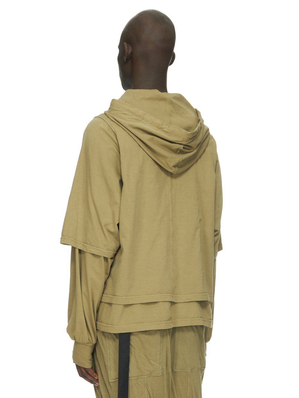 RICK OWENS FW23 LUXOR HUSTLER HOODIE IN PALE GREEN MEDIUM WEIGHT COTTON JERSEY