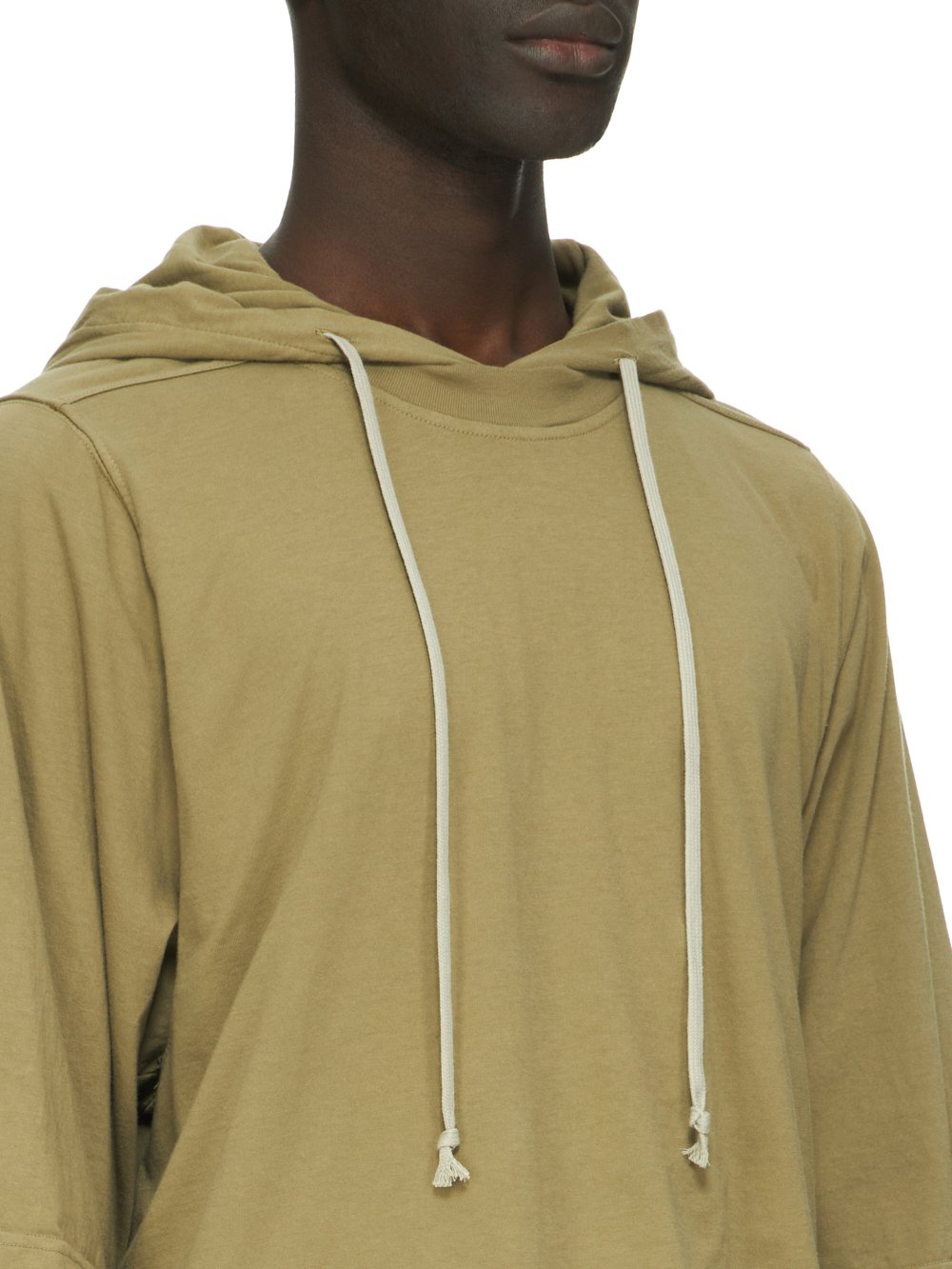 RICK OWENS FW23 LUXOR HUSTLER HOODIE IN PALE GREEN MEDIUM WEIGHT COTTON JERSEY