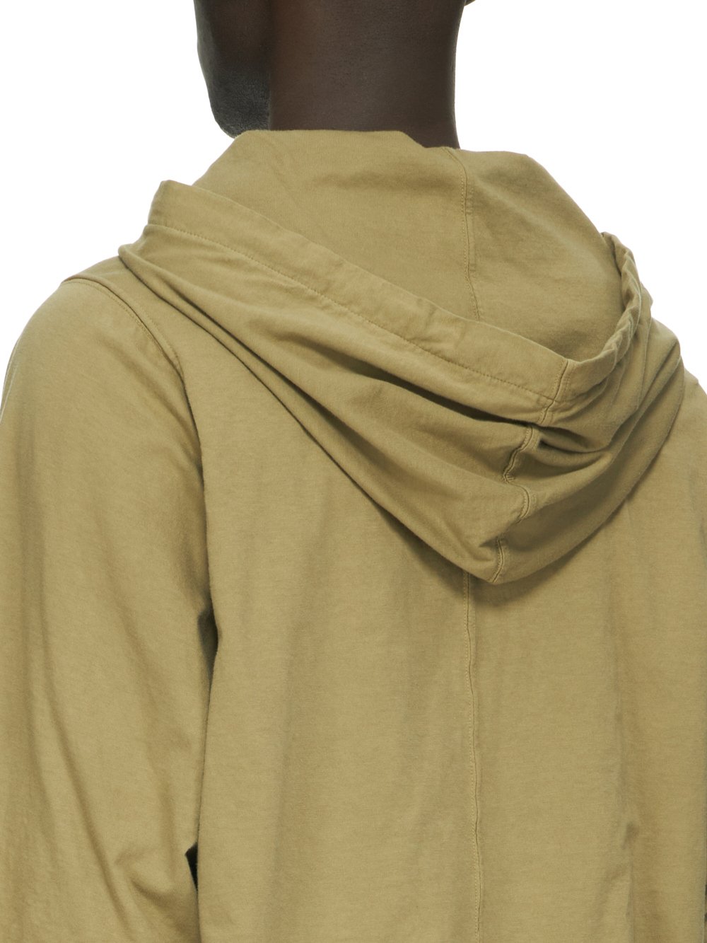 RICK OWENS FW23 LUXOR HUSTLER HOODIE IN PALE GREEN MEDIUM WEIGHT COTTON JERSEY