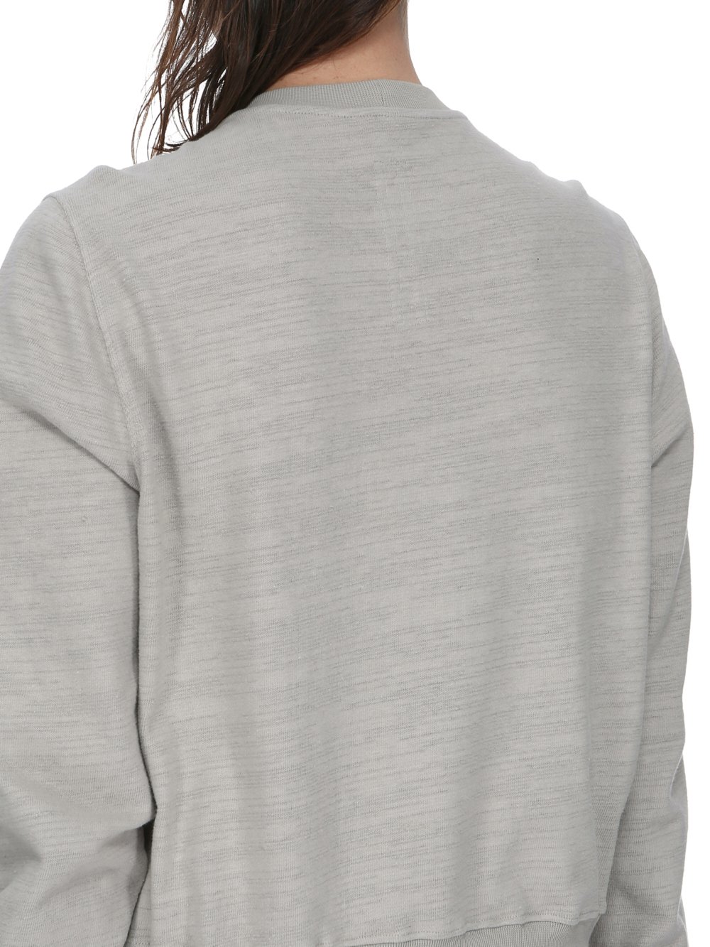 RICK OWENS FW23 LUXOR CROPPED CREWNECK SWEAT IN PEARL BIGARZATO JERSEY 