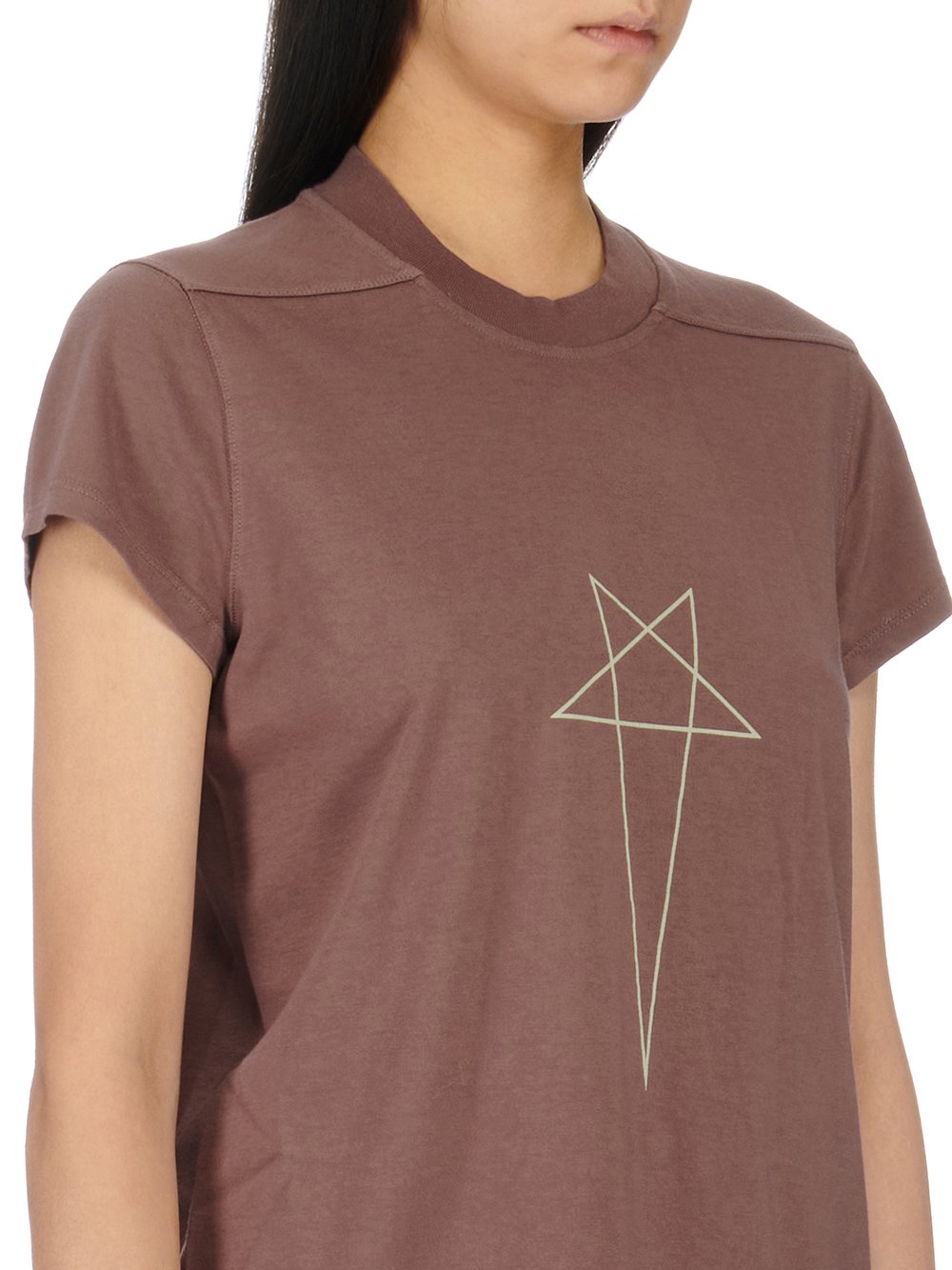 RICK OWENS FW23 LUXOR TOMMY T IN MAUVE COTTON GAUZE JERSEY