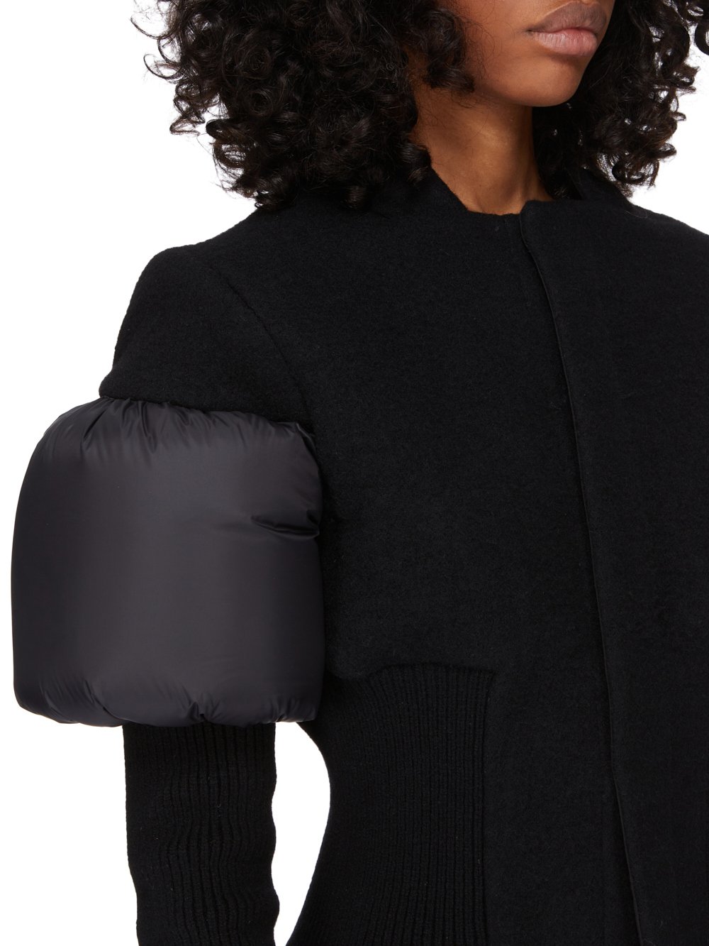 RICK OWENS FW23 LUXOR RUNWAY BOUCHON JKT IN BLACK BOILED WOOL AND RECYCLED NYLON