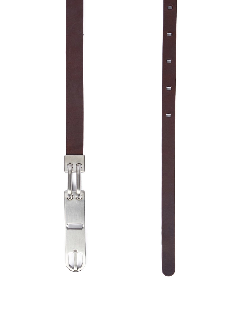 RICK OWENS FW23 LUXOR TONGUE BELT IN AMETHYST GROPPONE COW LEATHER