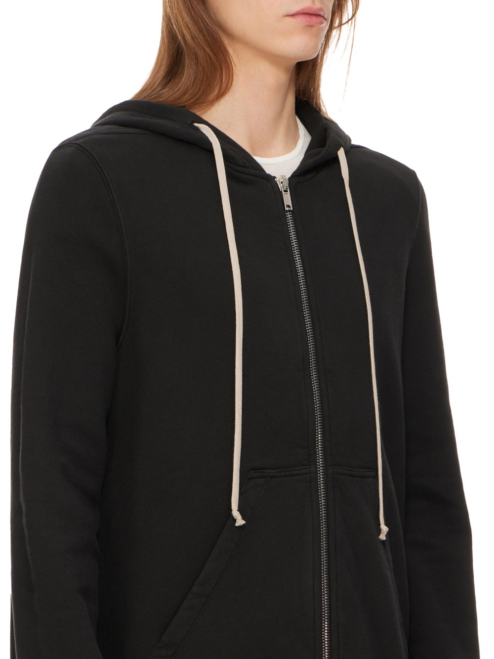 DRKSHDW FW23 LUXOR HOODIE FISHTAIL PARKA IN BLACK FURKA HEAVY SWEATSHIRT