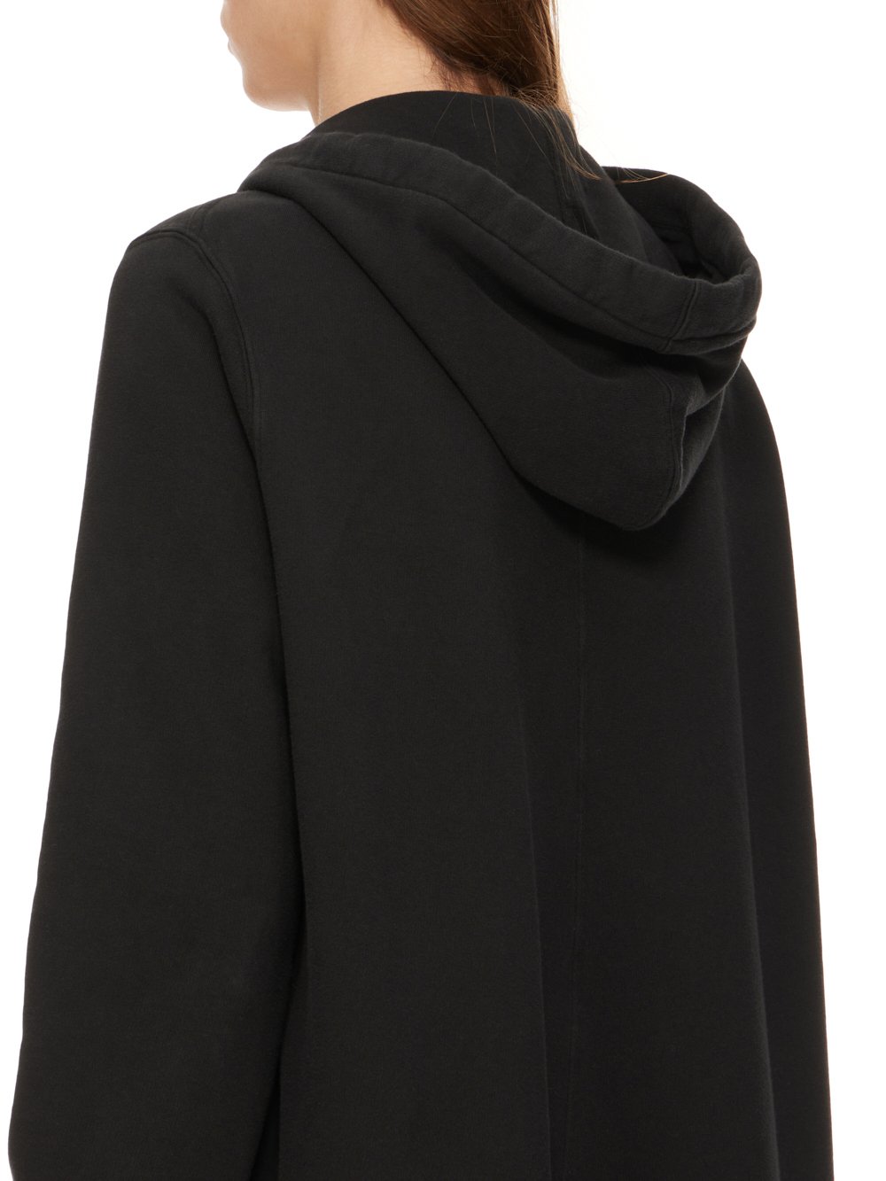 DRKSHDW FW23 LUXOR HOODIE FISHTAIL PARKA IN BLACK FURKA HEAVY SWEATSHIRT