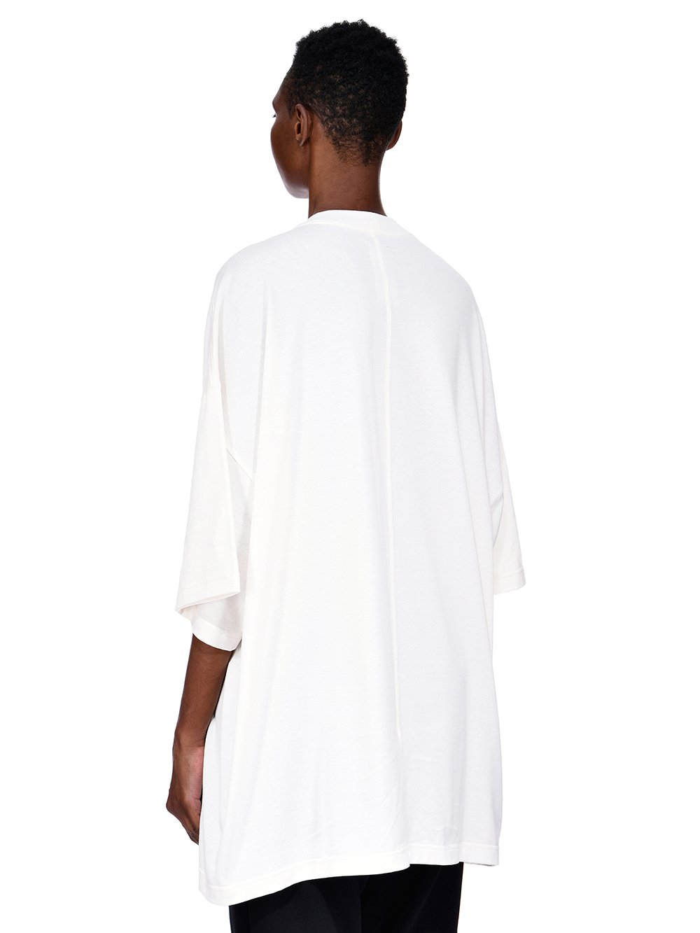 CHAMPION X RICK OWENS TOMMY T IN MILK WHITE MEDIUM WEIGHT COTTON JERSEY 