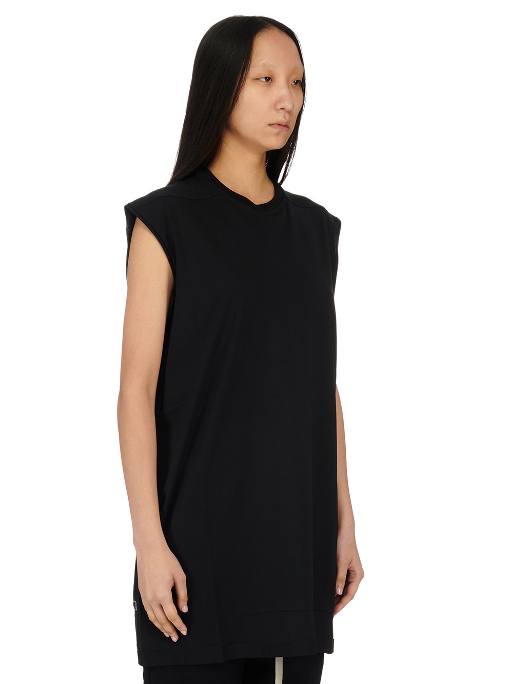 CHAMPION X RICK OWENS TARP T IN BLACK MEDIUM WEIGHT COTTON JERSEY 