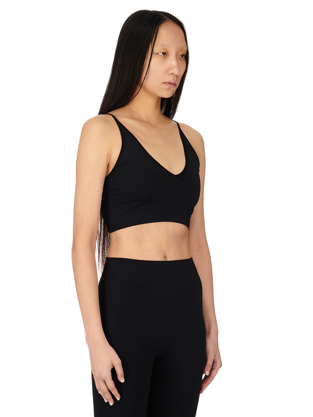 RICK OWENS FW23 LUXOR V BRA IN BLACK ACTIVE KNIT