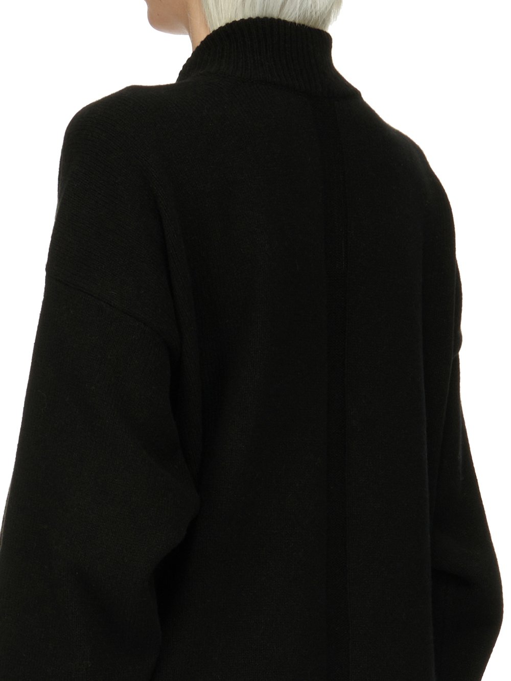 RICK OWENS FW23 LUXOR TOMMY LUPETTO IN BLACK RECYCLED CASHMERE KNIT