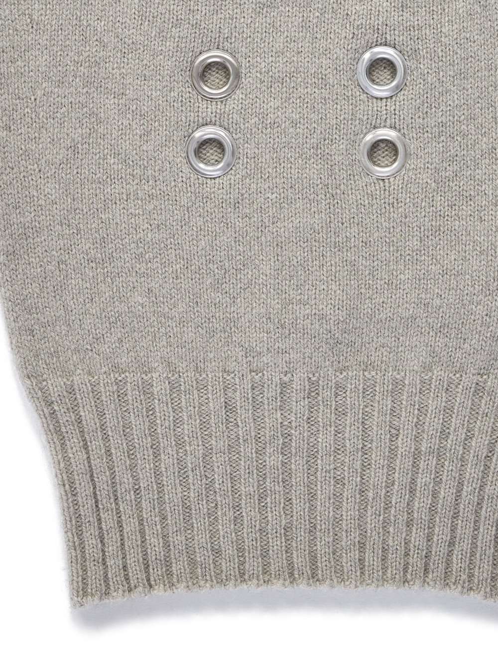 RICK OWENS FW23 LUXOR GIMP BALACLAVA IN PEARL RECYCLED CASHMERE KNIT