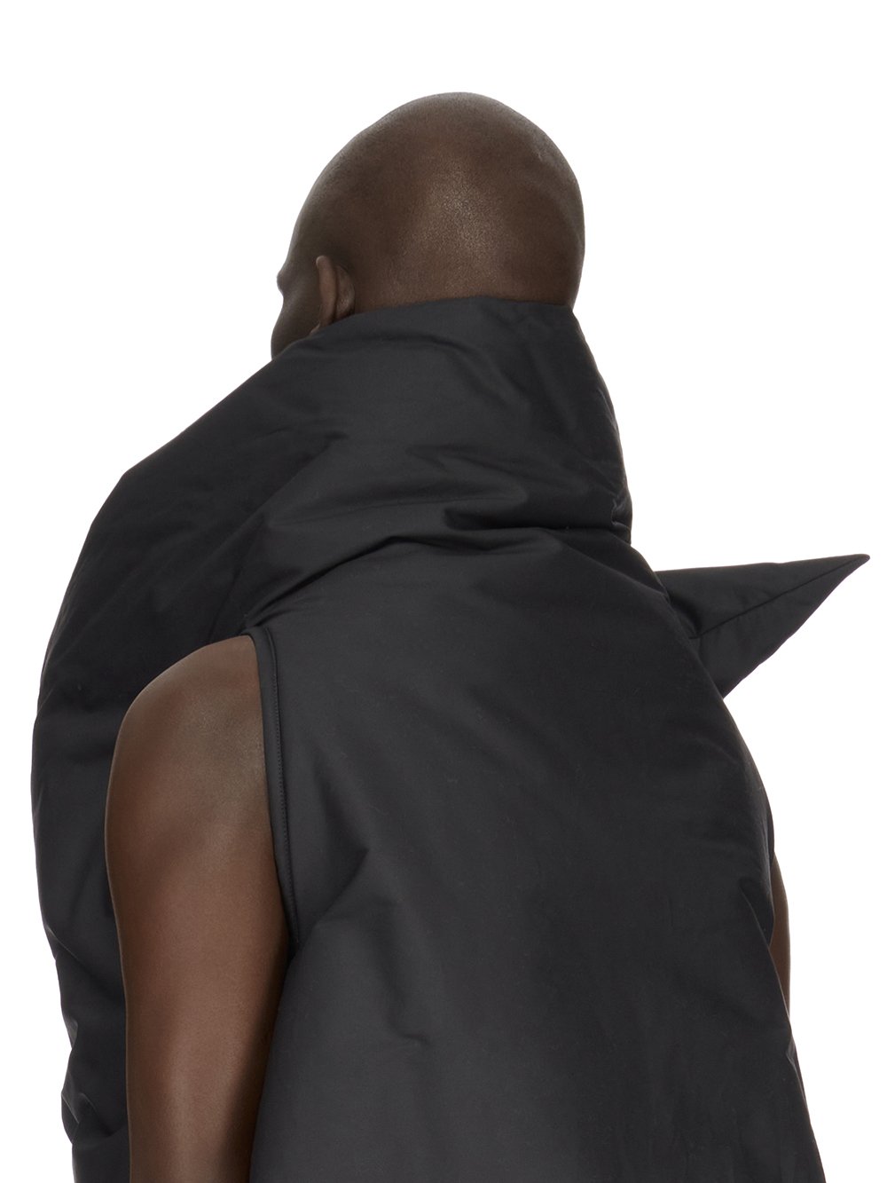 RICK OWENS FW23 LUXOR GLEAM VEST IN  BLACKHEAVY COTTON POPLIN